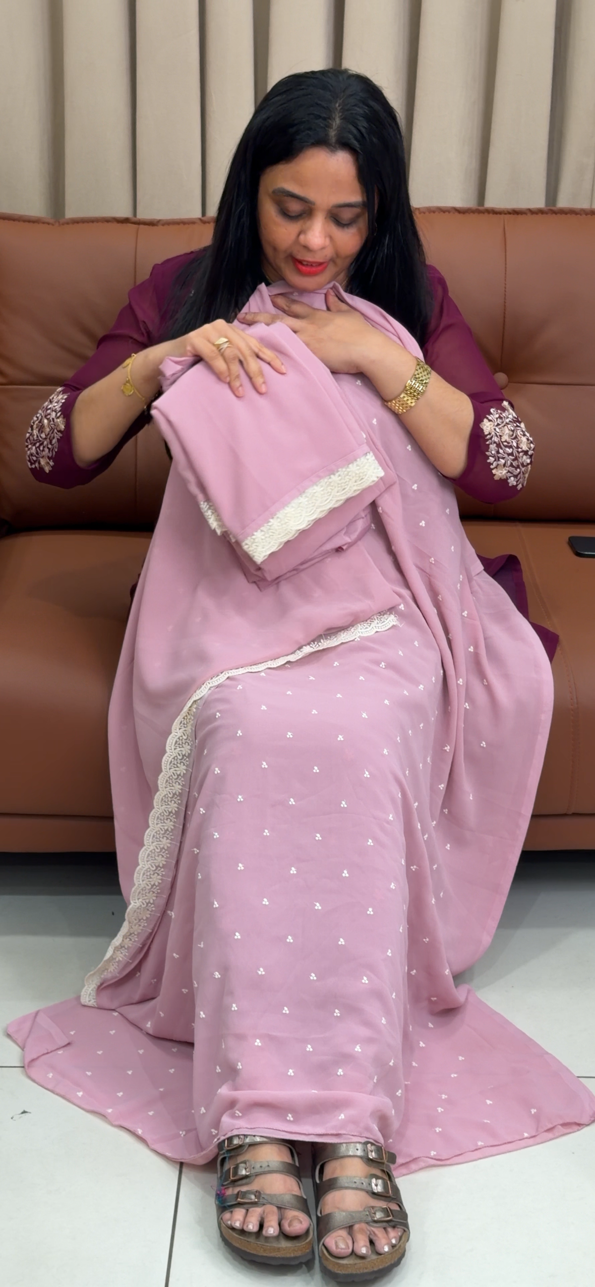 FAUX GEORGETTE UNSTITCHED SALWAR SUITS - IHA 35811