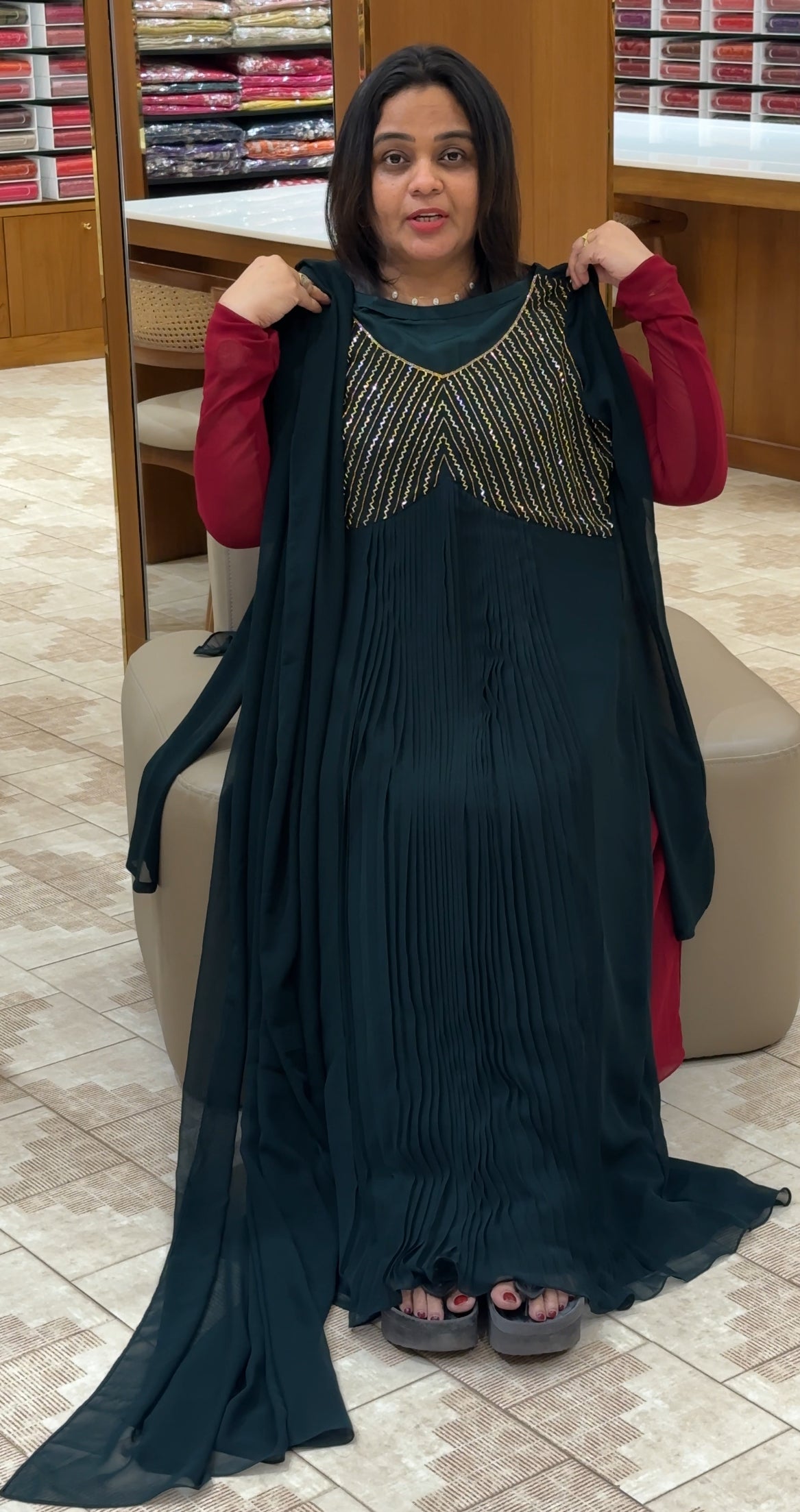 IHA'S IN-HOUSE HAND WORKED ALINE TOP ONLY- IHA 28227