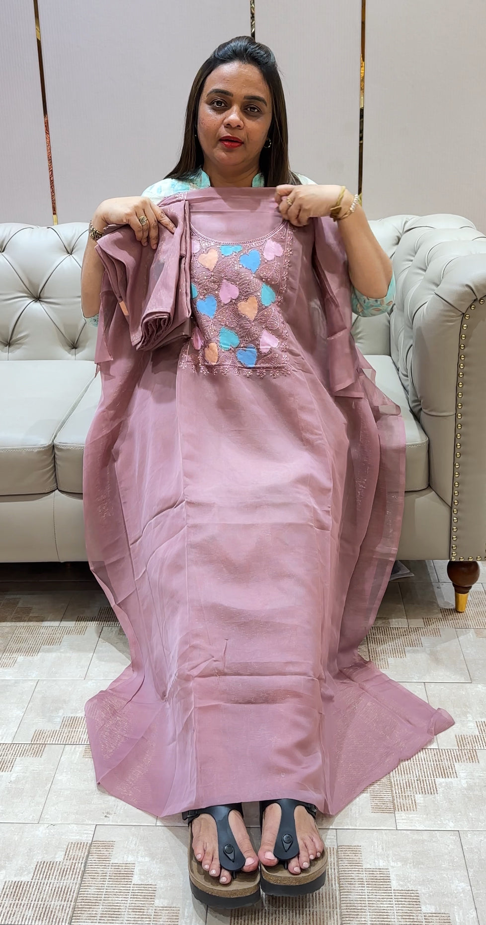 SHIMMER CHIFFON UNSTITCHED SALWAR SUITS - IHA 21711