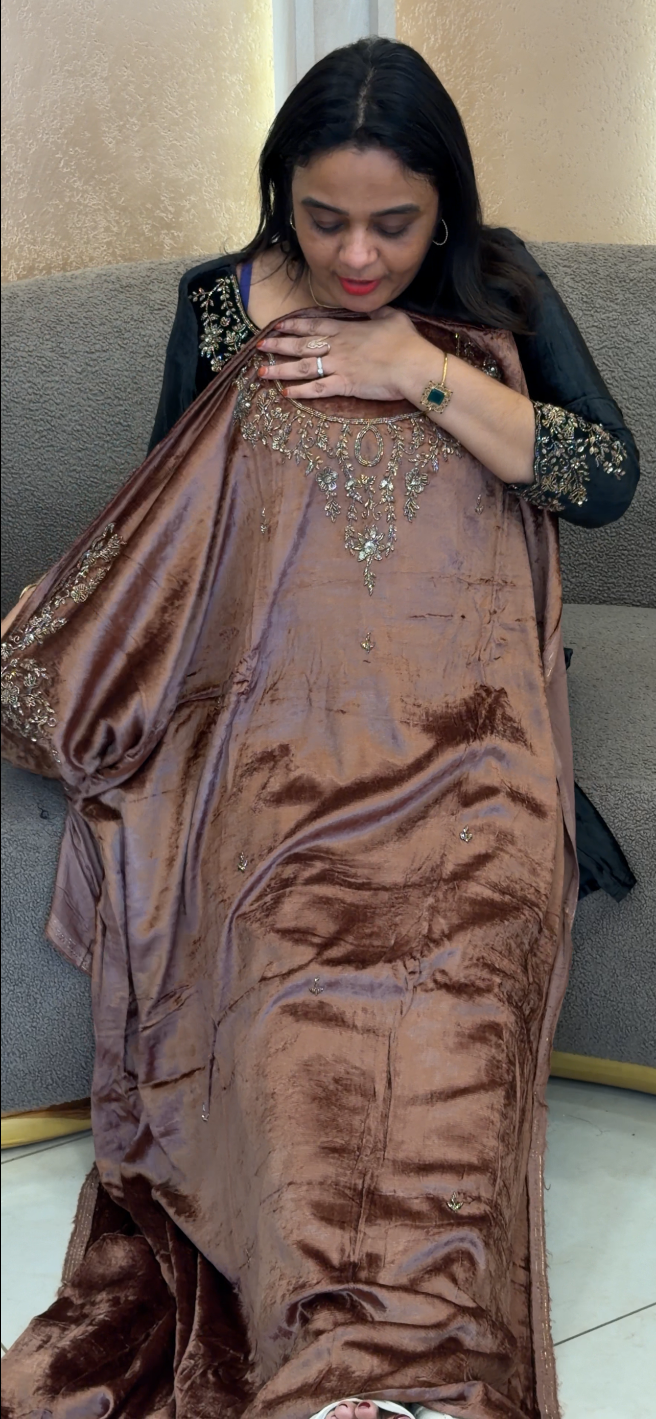 VISCOSE VELVET UNSTITCHED SALWAR SUITS - IHA 33353