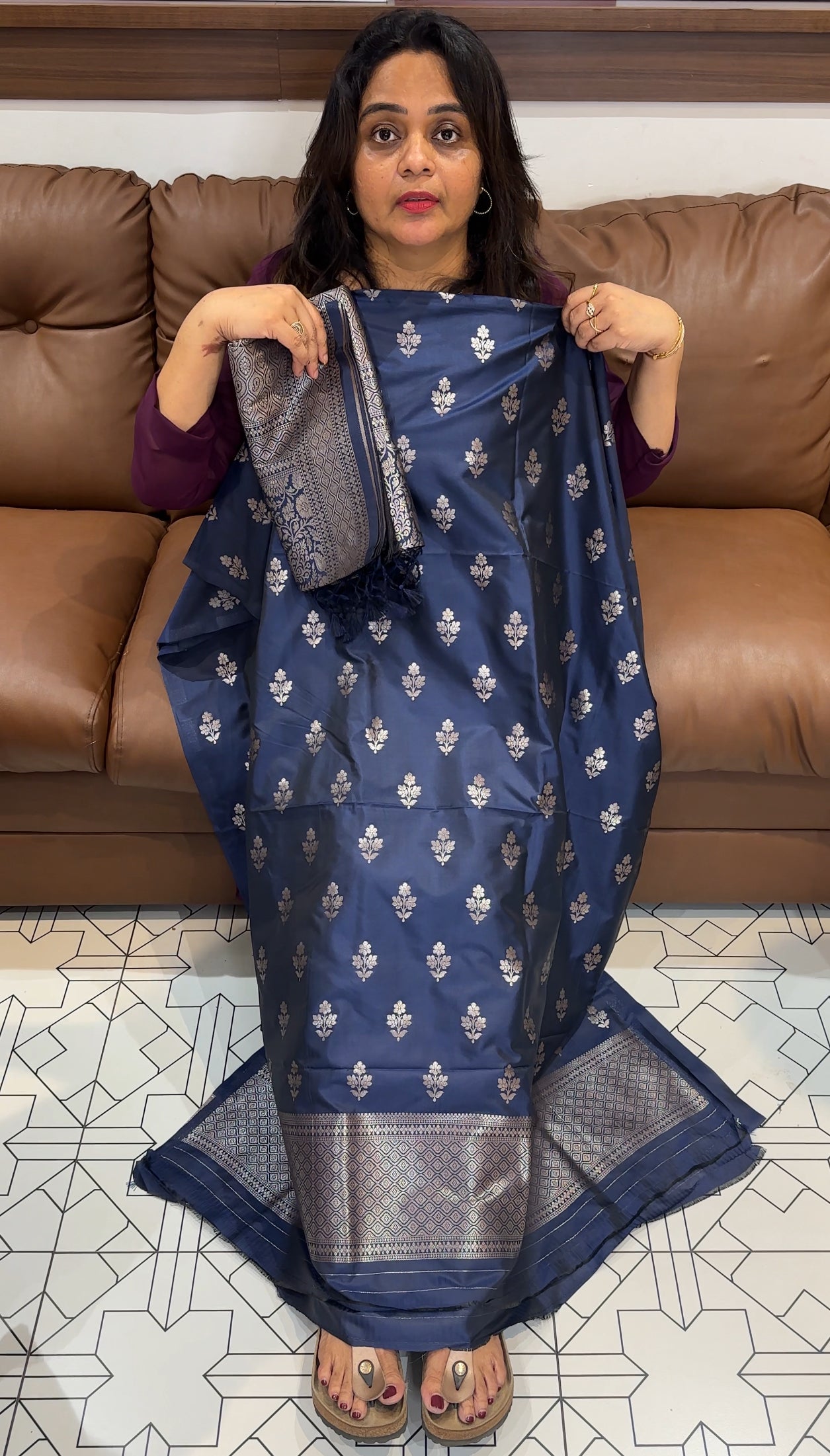 SEMI BANARASI UNSTITCHED SALWAR SUITS - IHA 26370