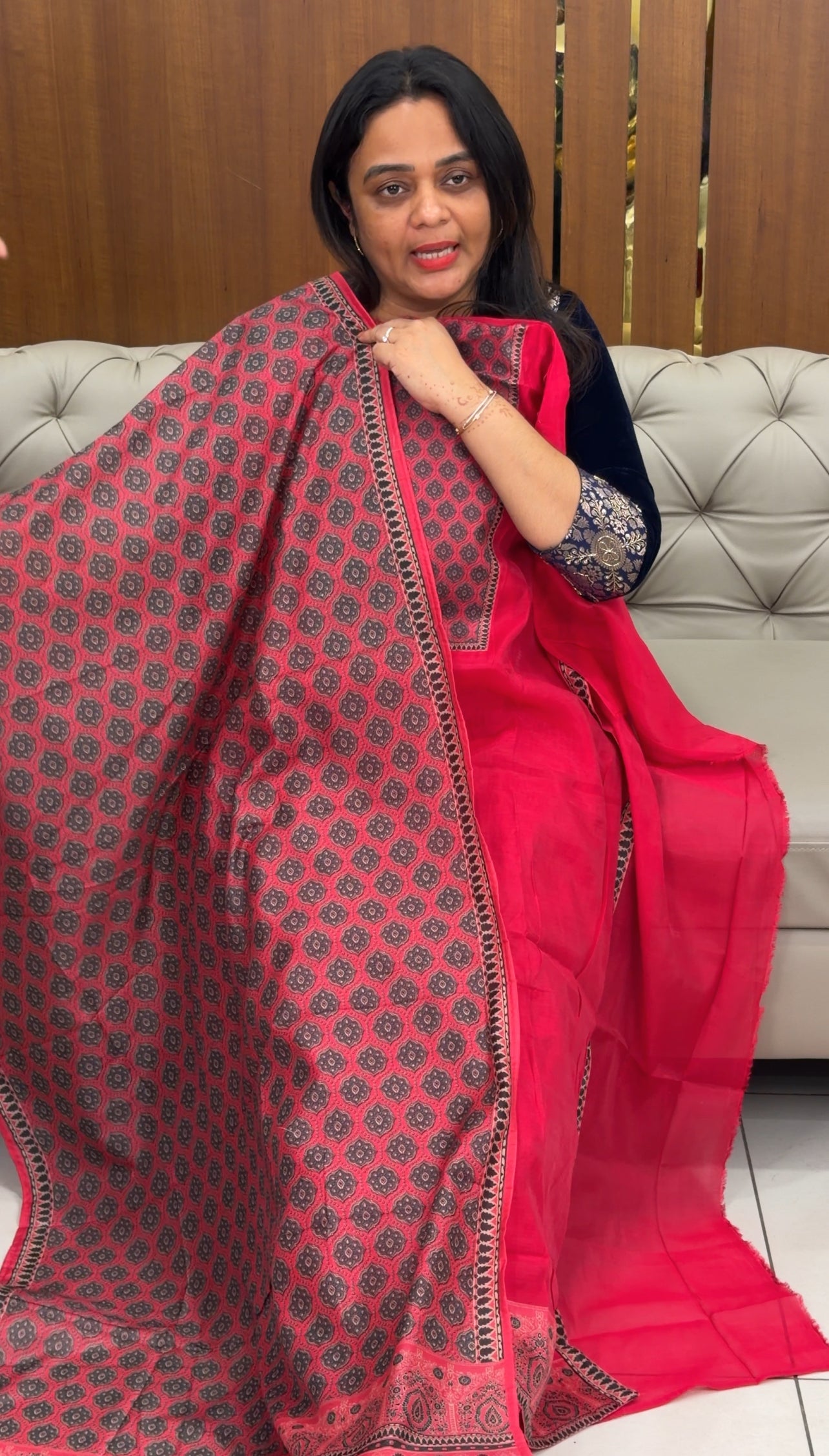 MUL CHANDERI UNSTITCHED SALWAR SUITS - IHA 32953