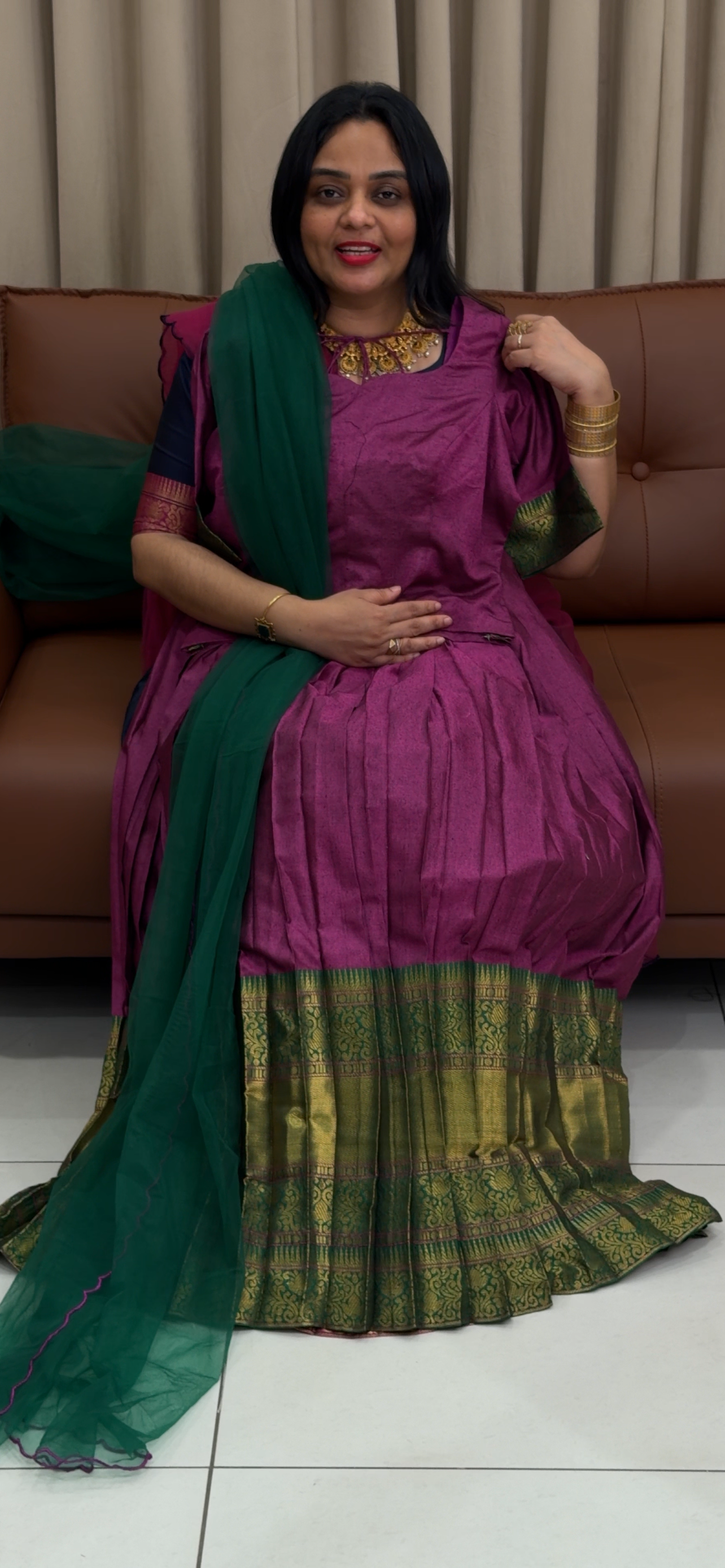 IHA'S IN-HOUSE HANDLOOM CROP TOP AND SKIRT - IHA 34024