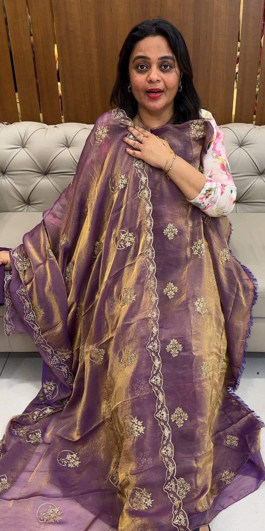 VLEVET ORGANZA UNSTITCHED SALWAR SUITS - IHA 26115
