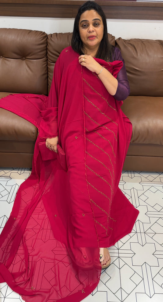 FAUX GEORGETTE UNSTITCHED SALWAR SUITS - IHA 28015