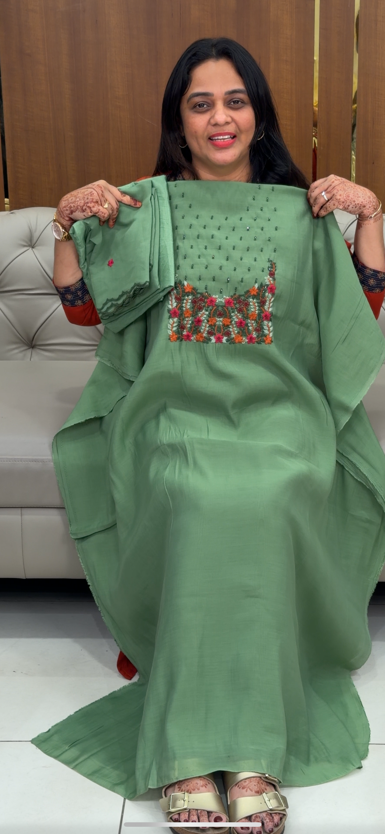 MALAI CHANDERI UNSTITCHED SALWAR SUITS - IHA 33270