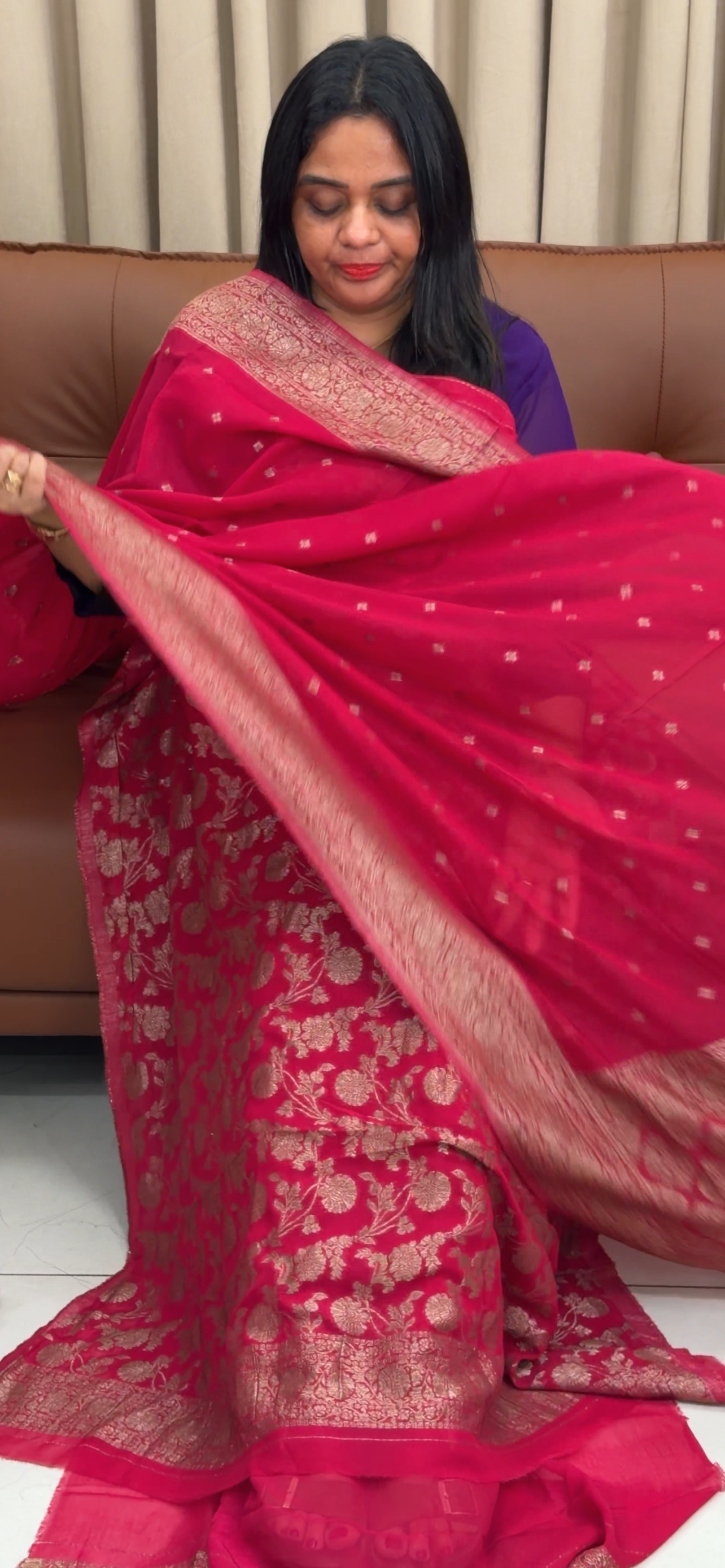 VISCOSE GEORGETTE BANARASI UNSTITCHED SALWAR SUITS - IHA 33673