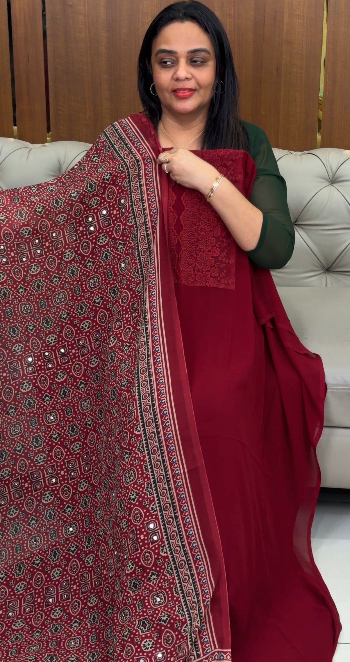 FAUX GEORGETTE UNSTITCHED SALWAR SUITS - IHA 33211