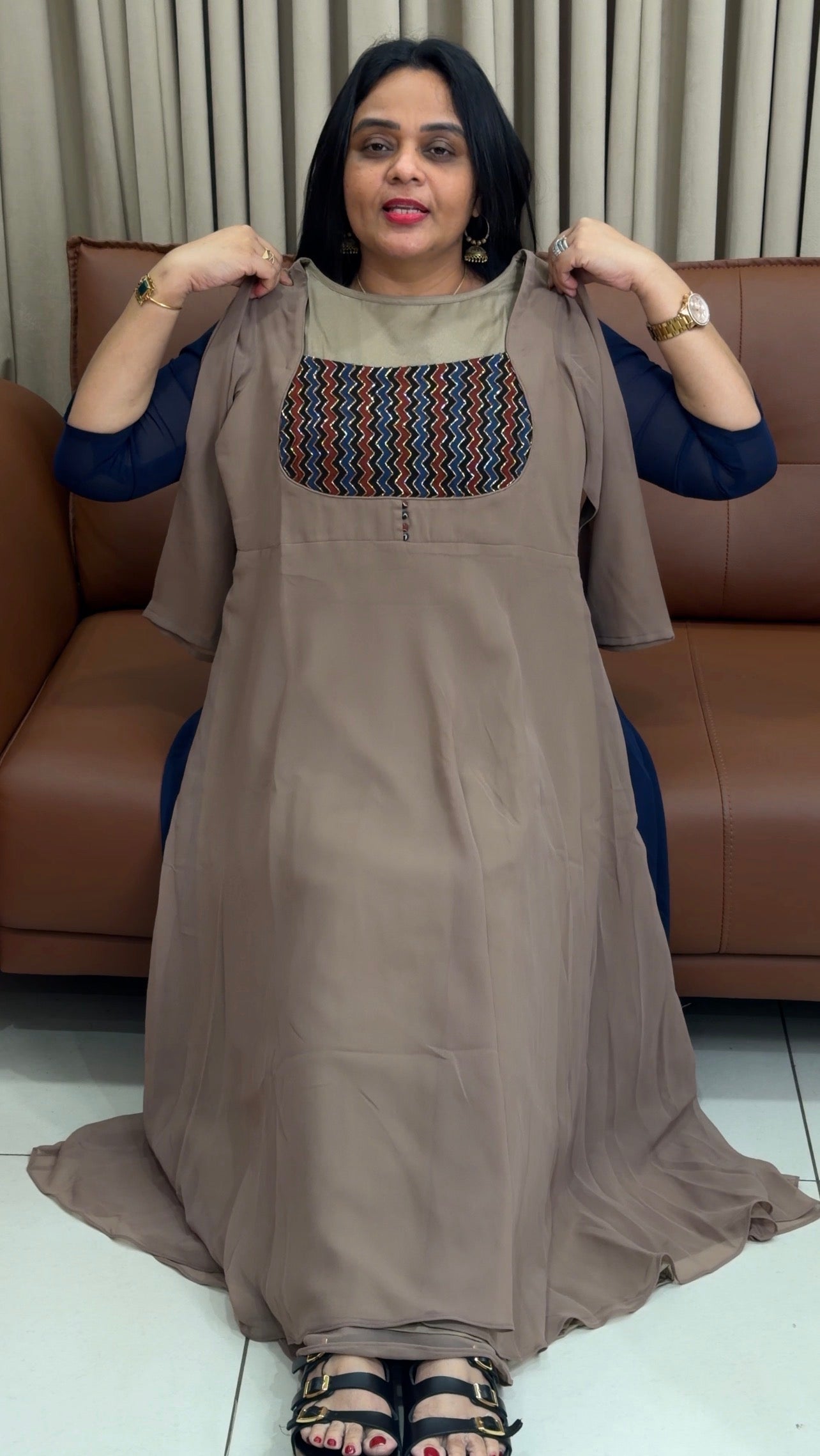 IHA'S IN-HOUSE HANDWORKED ANARKALI TOPS - 34543
