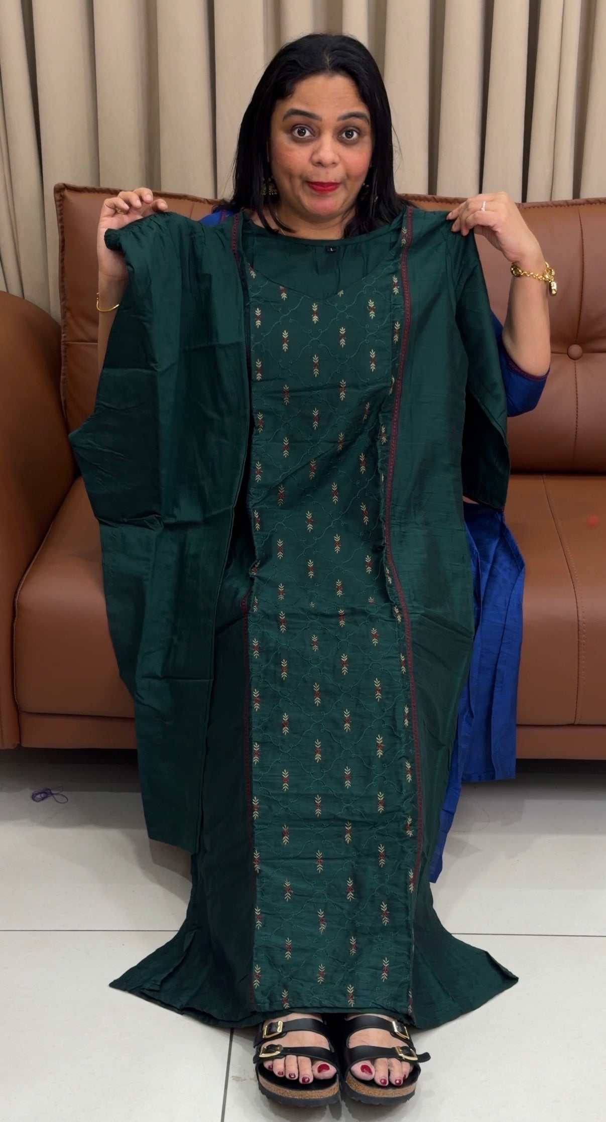 SEMI RAW SILK CO-ORDS SETS - IHA 34076
