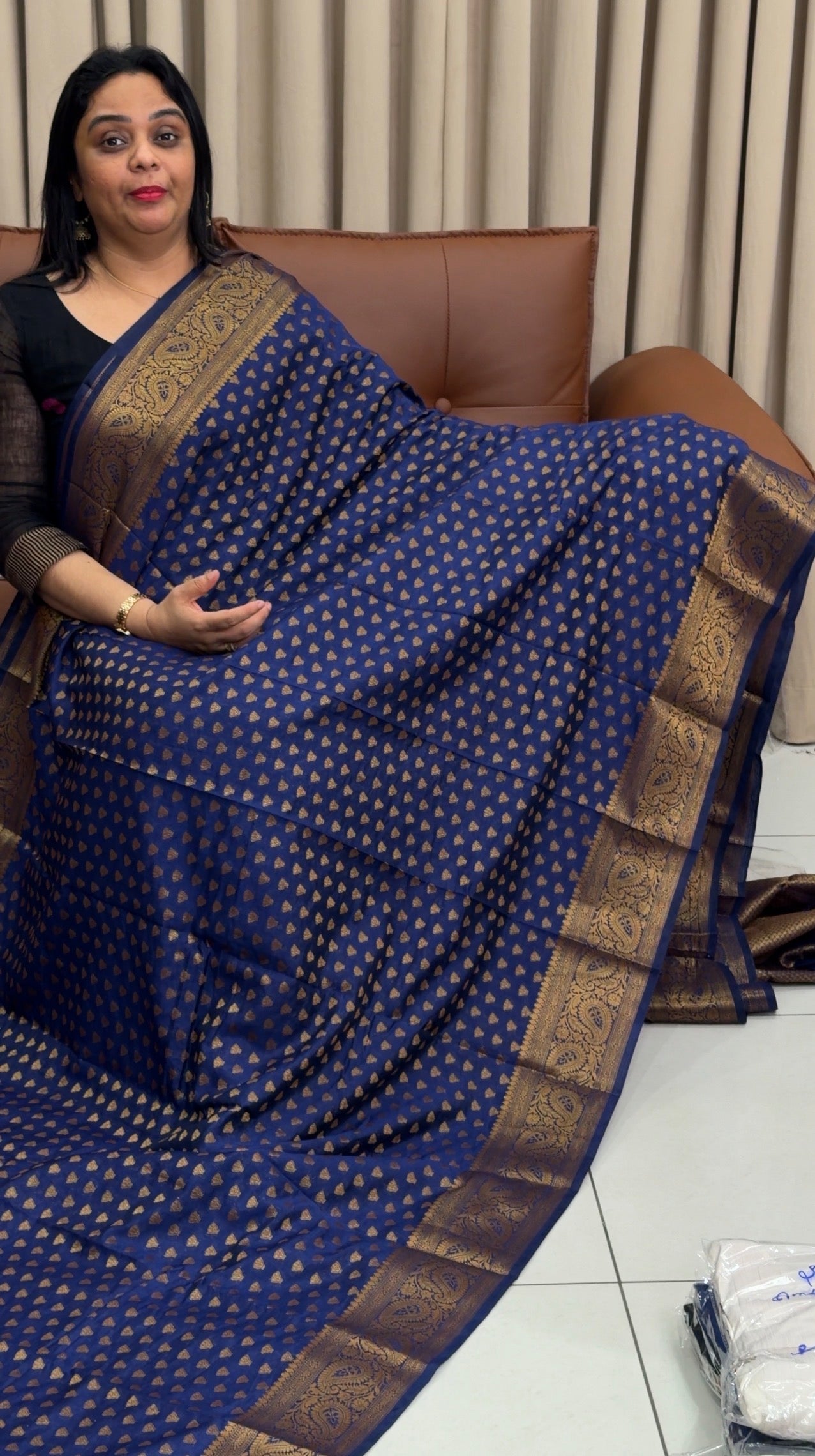 SEMI BANARASI SAREES - IHA 34003