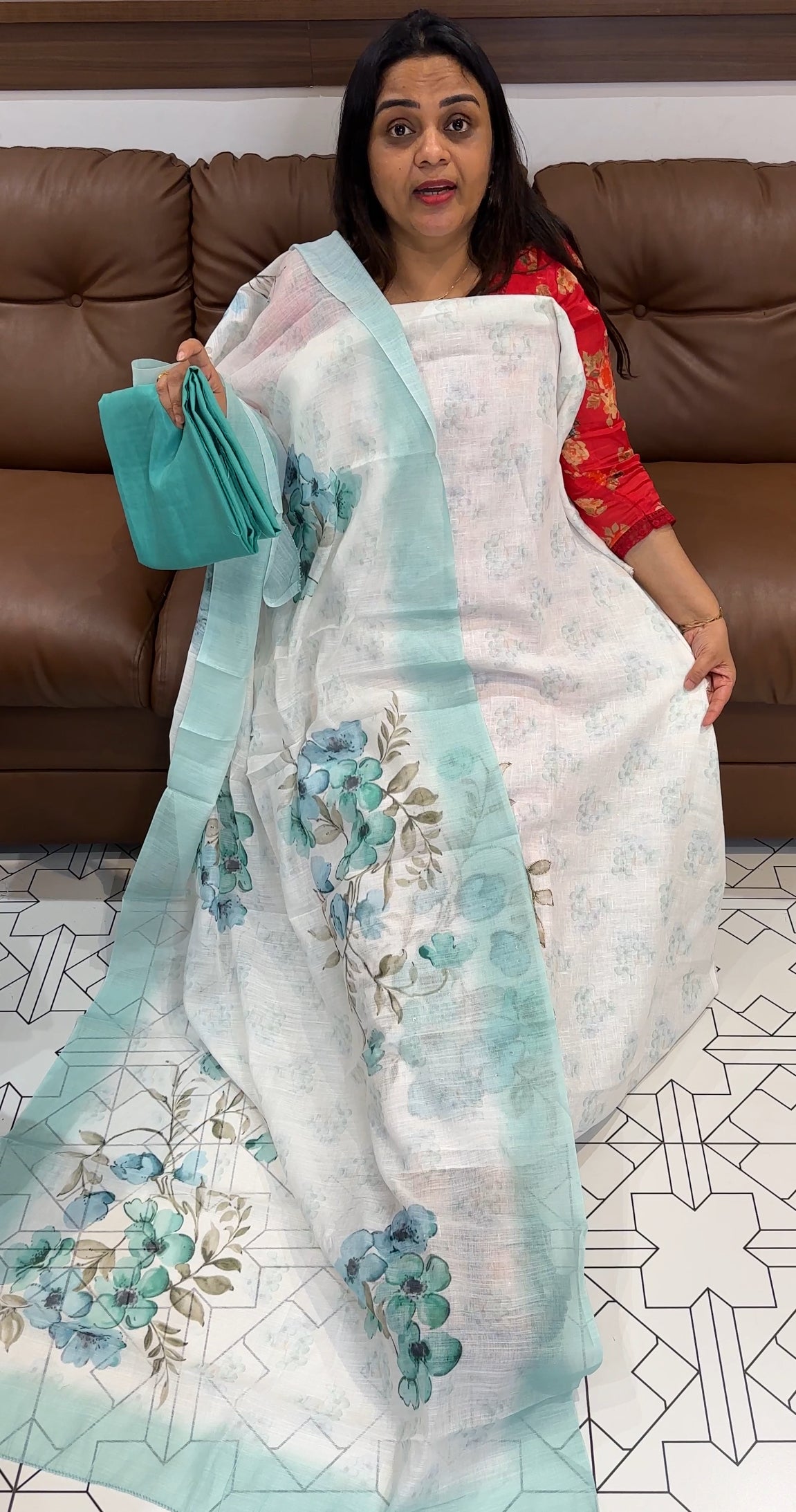 DIGITAL PRINTED LINEN SALWAR SUITS - IHA 22980