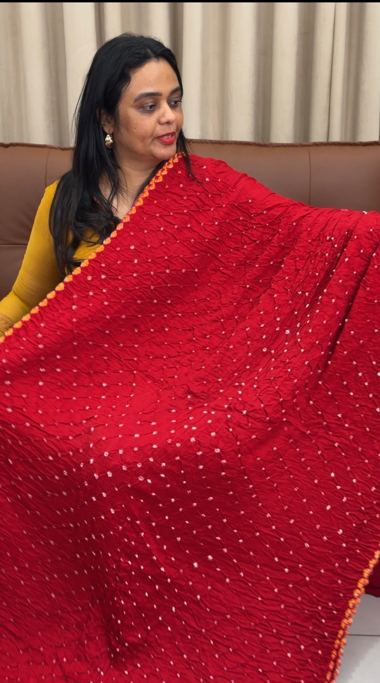 SILK BANDHEJ SAREES - IHA 33469