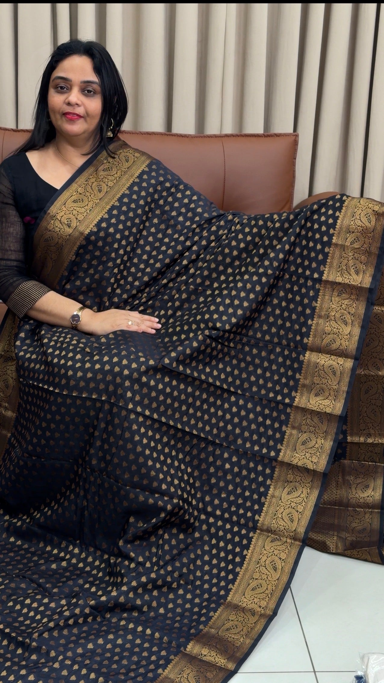 SEMI BANARASI SAREES - IHA 34003
