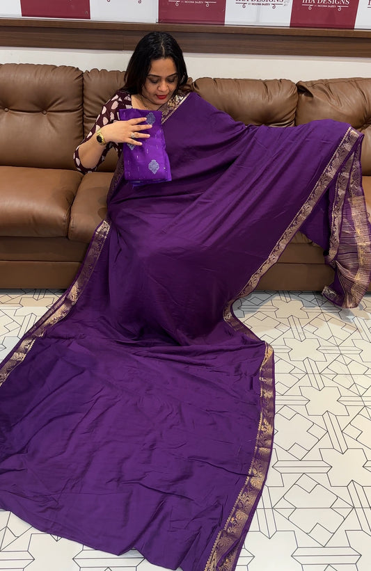 SEMI BANARASI SAREE - IHA 16337