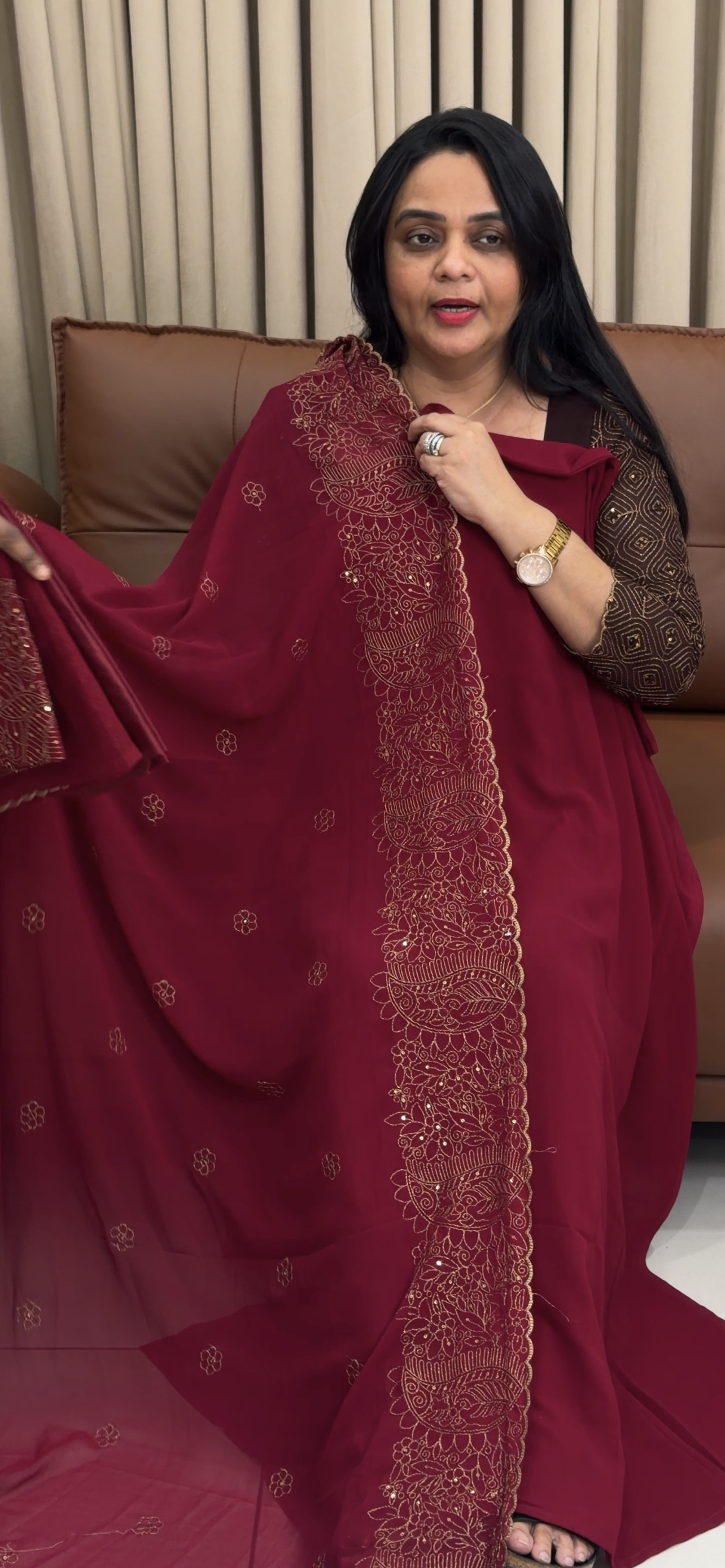 FAUX GEORGETTE UNSTITCHED SALWAR SUITS - IHA 34781