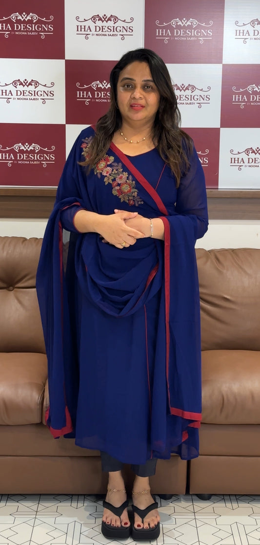 IHA'S IN-HOUSE GEORGETTE ALINE TOP AND DUPATTA - IHA 27874