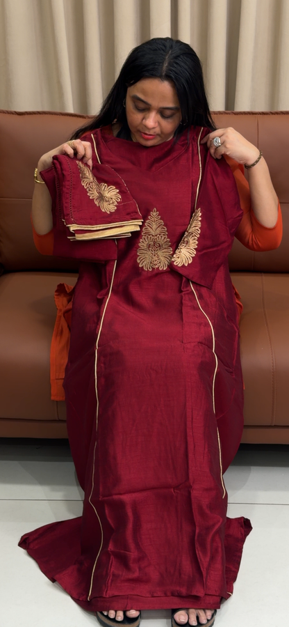 SEMI RAW TOP, BOTTOM AND DUPATTA - IHA 35220