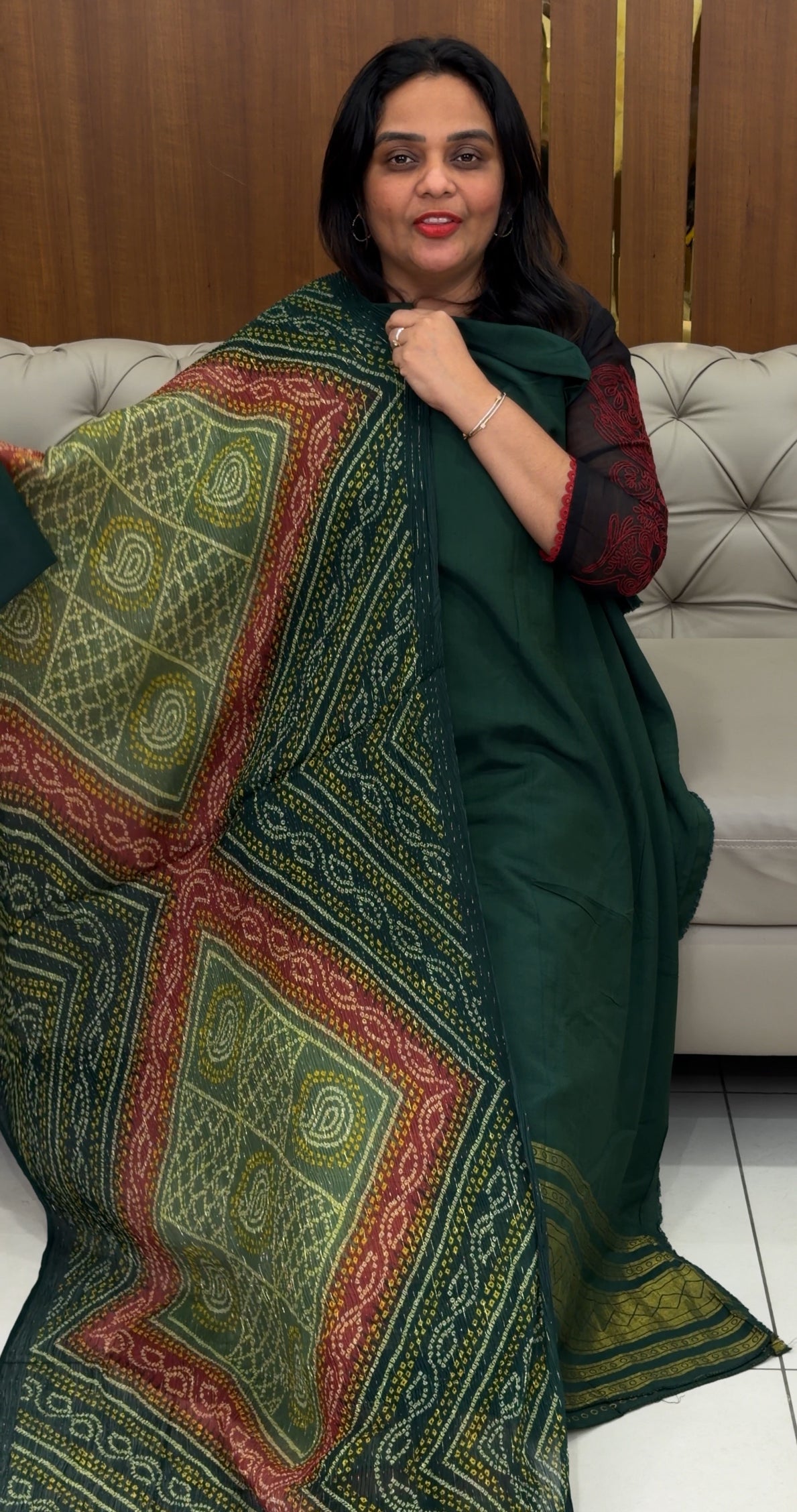 MUL CHANDERI UNSTITCHED SALWAR SUITS - IHA 30926