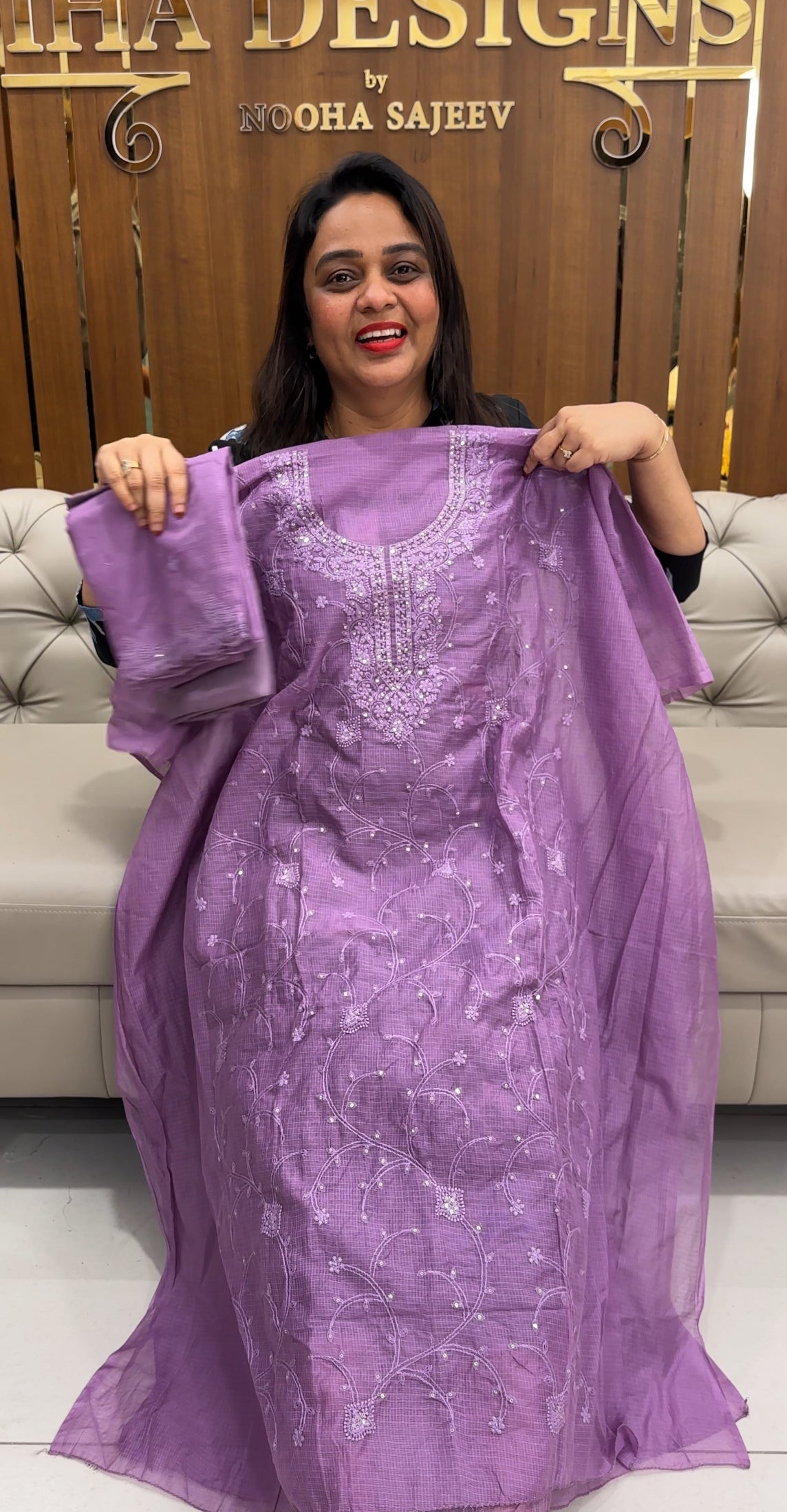 LUCKNOWI CHIKANKARI UNSTITCHED SALWAR SUITS - IHA 25358