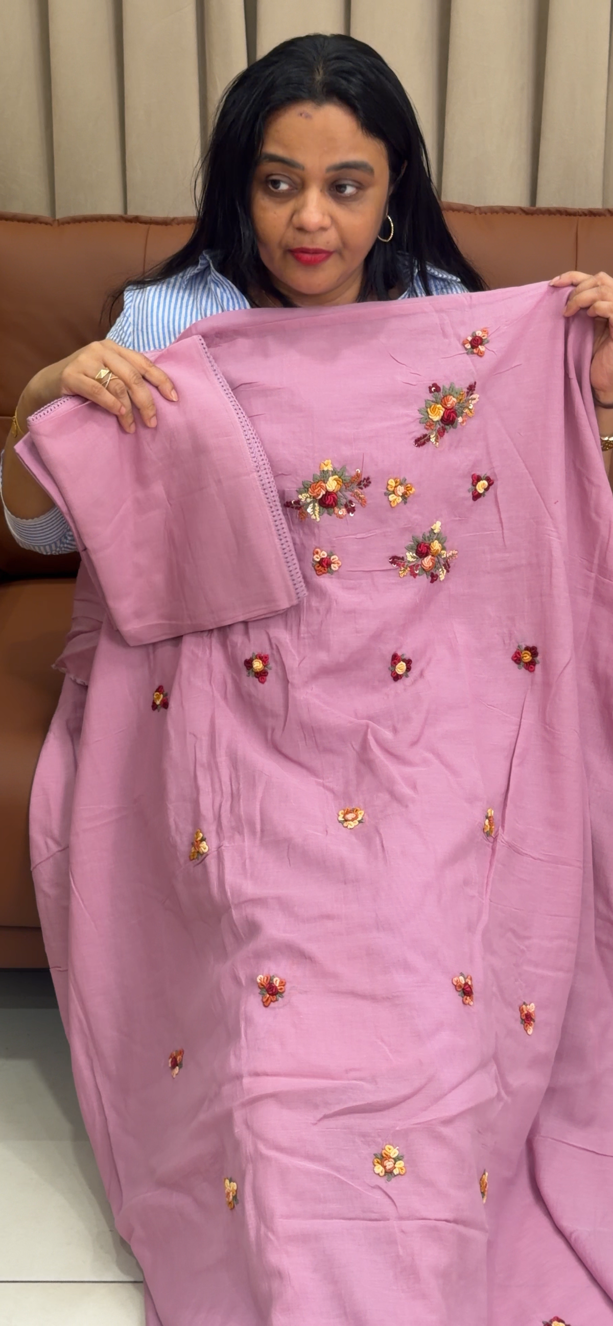 MALAI CHANDERI UNSTITCHED SALWAR SUITS - IHA 35939
