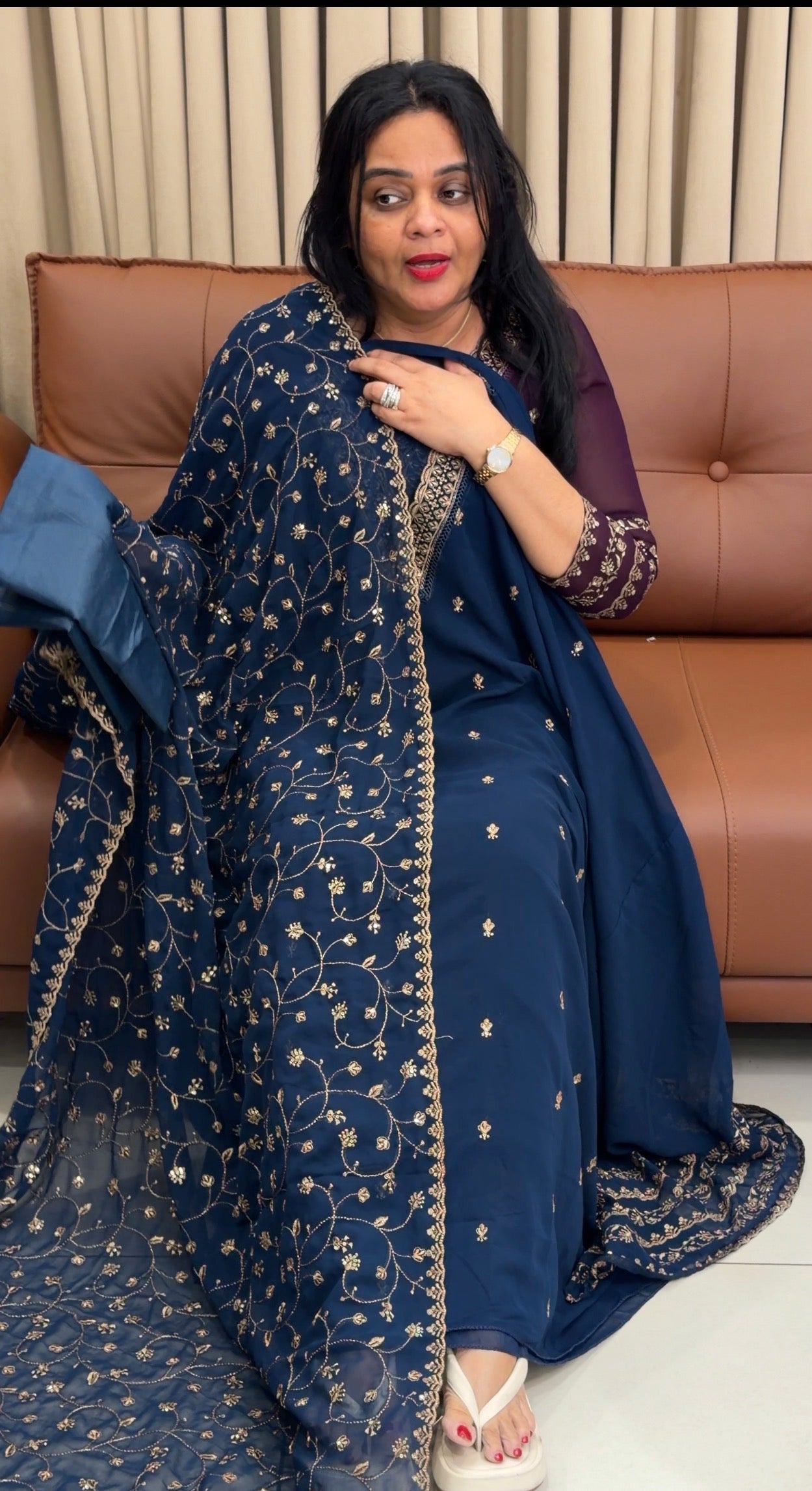 SEMI PARTYY WEAR UNSTITCHED SALWAR SUITS - IHA 34594