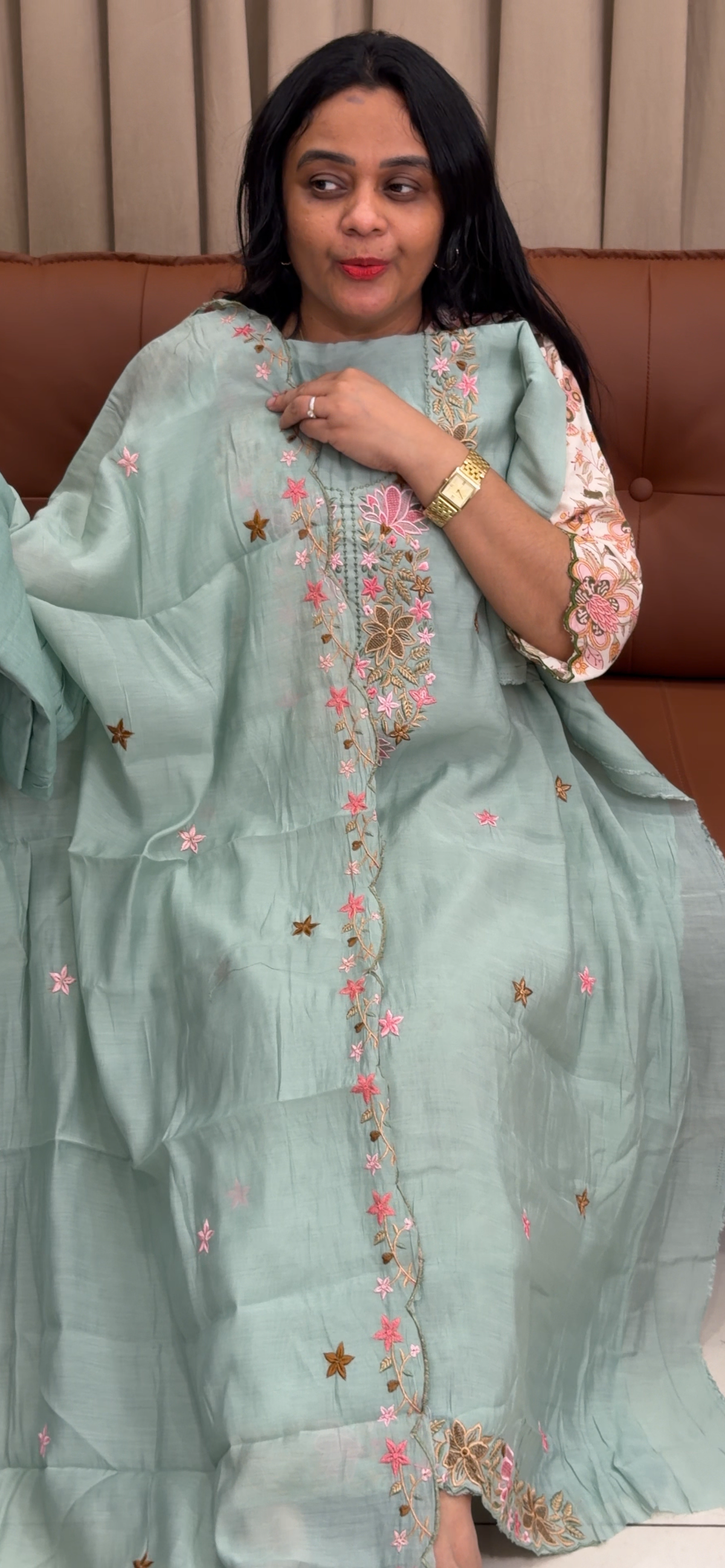 MUL CHANDERI UNSTITCHED SALWAR SUIST - IHA 35893