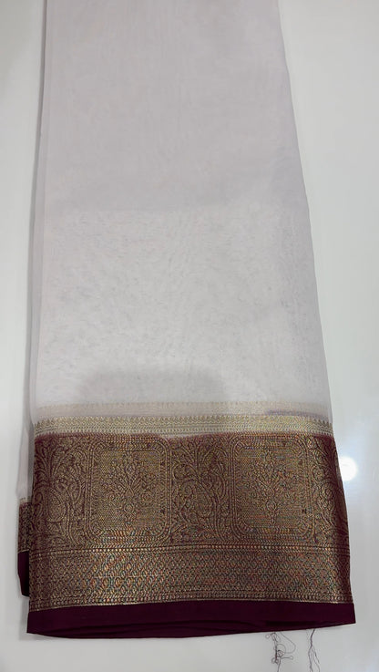 NYLON GEORGETTE SAREES - IHA 33174