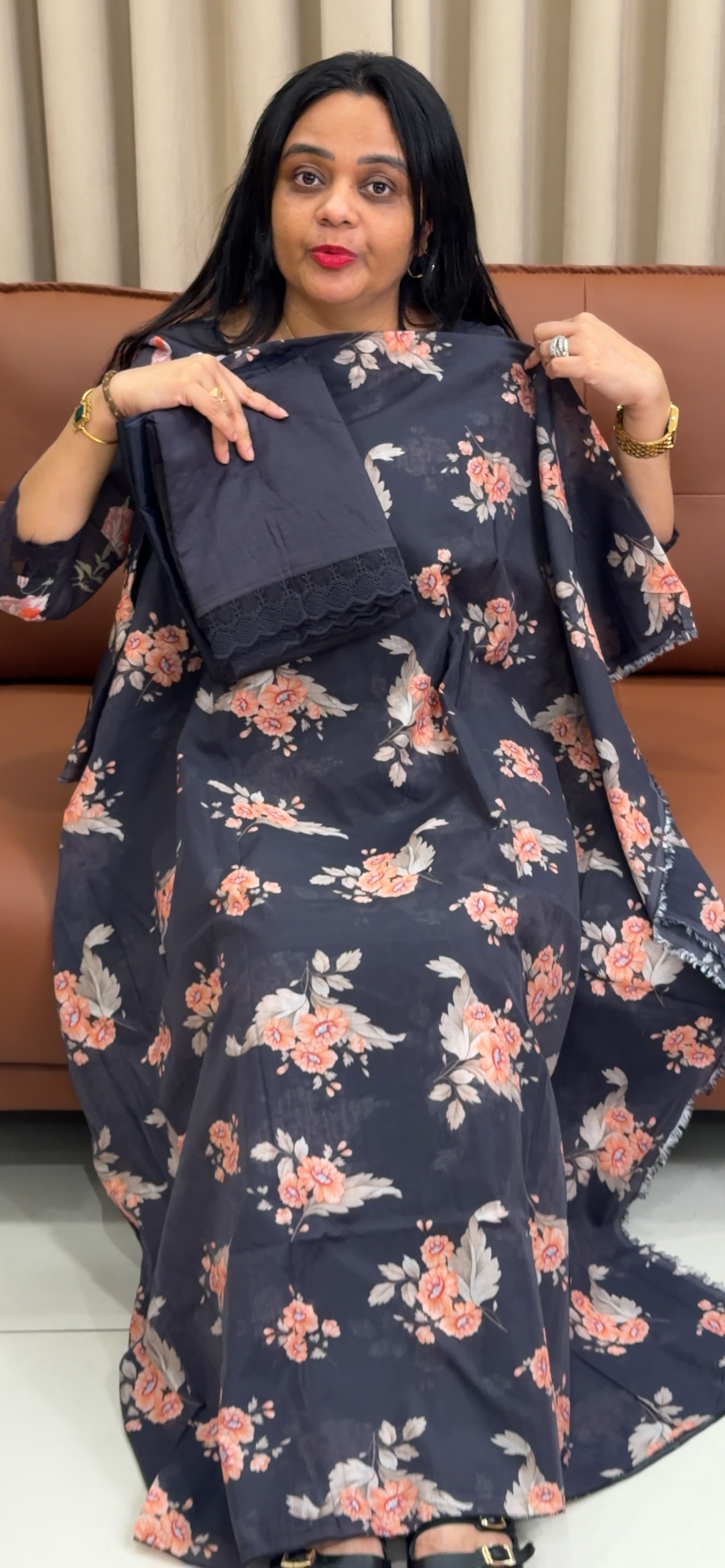 MUL CHANDERI UNSTITCEHD SALWAR SUITS - IHA 35281