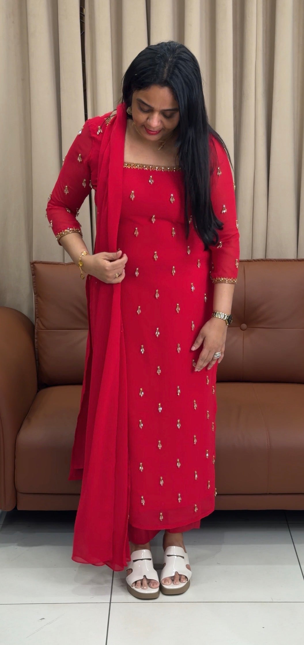 FORWARD FAUX GEORGETTE UNSTITCHED SALWAR SUITS - IHA 35718