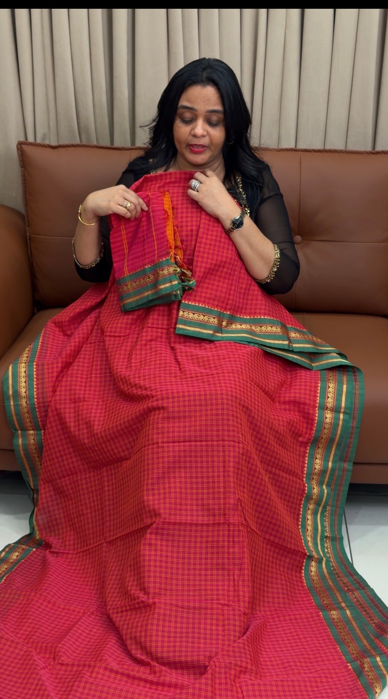 HANDLOOM COTTON UNSTITCHED SALWAR SUITS - IHA 35022