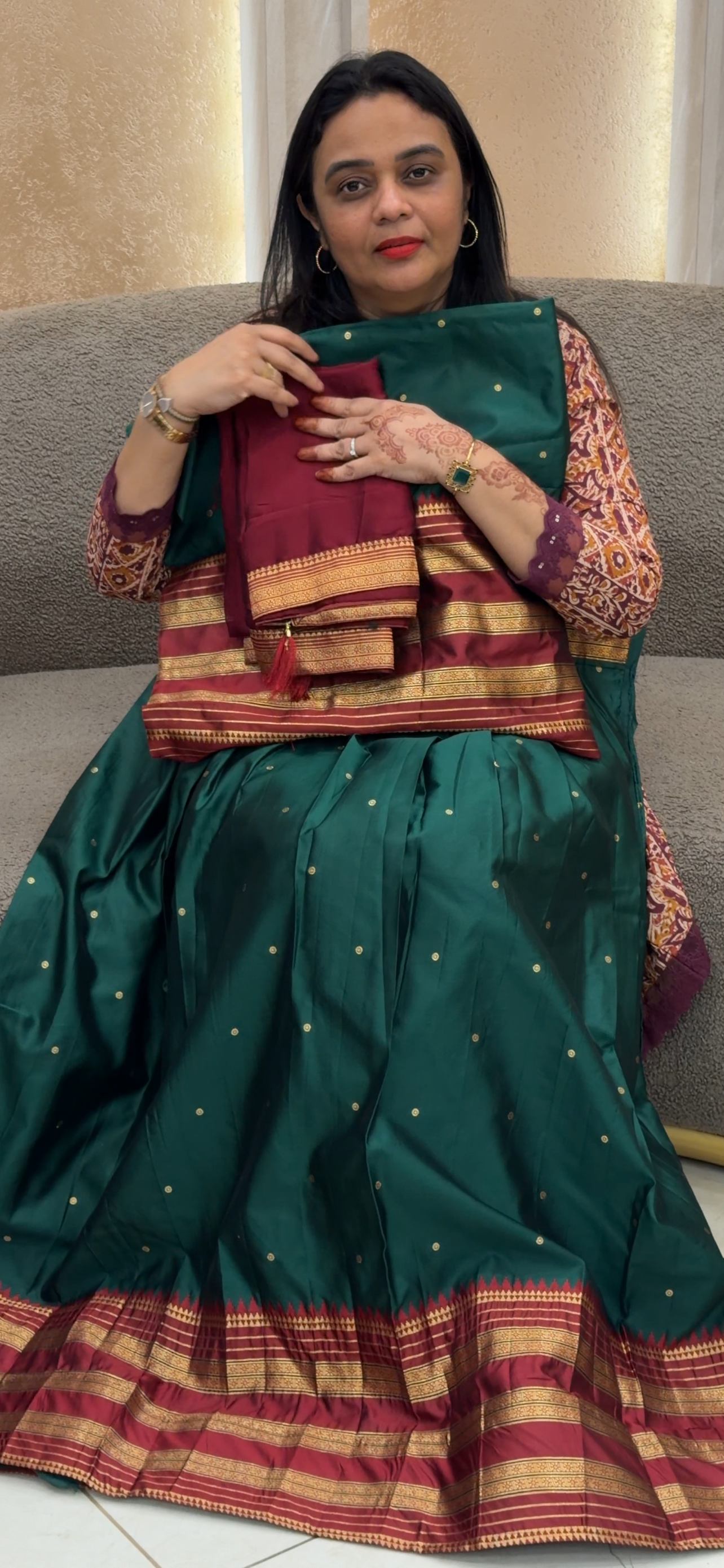 SEMI STITCHED DHAVANI SETS - IHA 33062