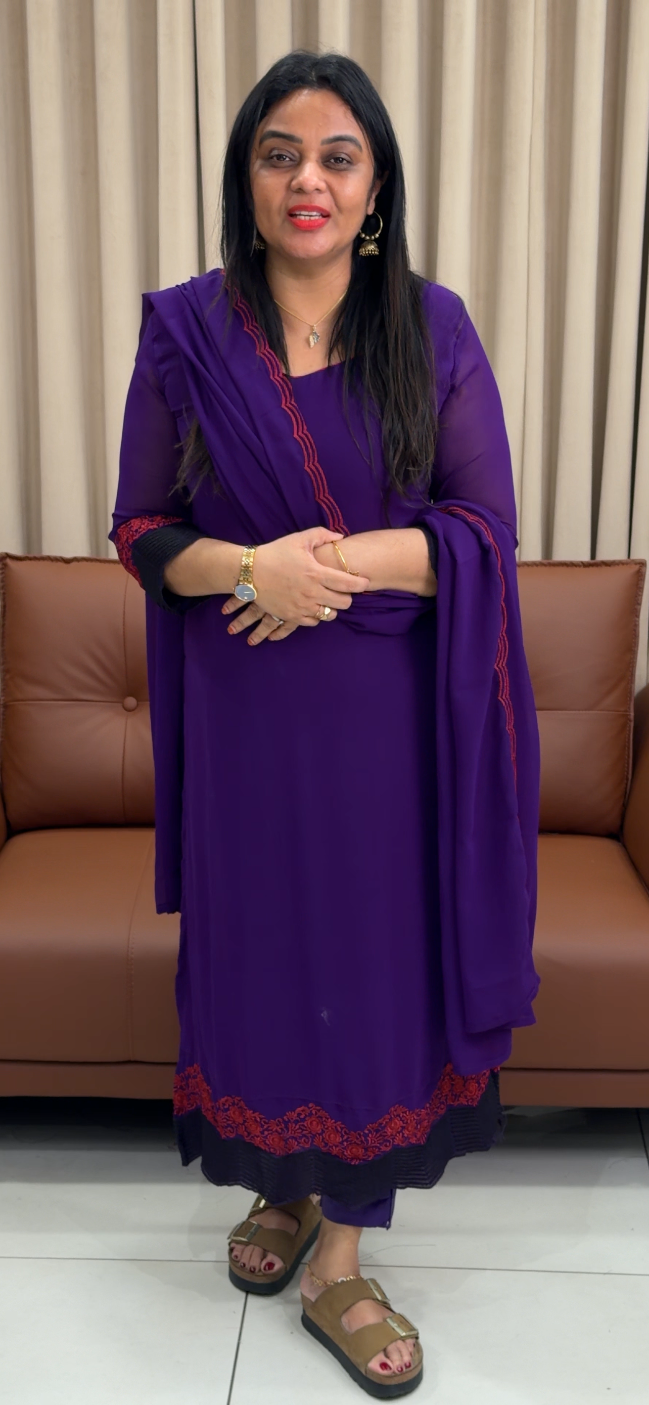 IHA'S IN-HOUSE SLITTED TOP, BOTTOM AND DUPATTA - IHA 33640