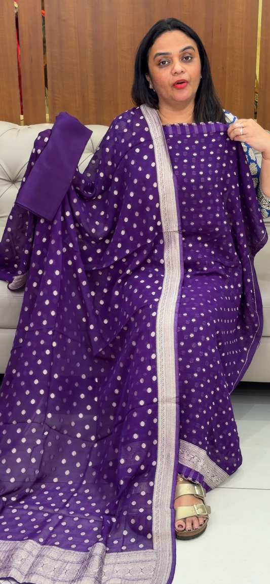 BANARASI UNSTITCHED SALWAR SUITS - IHA 32375