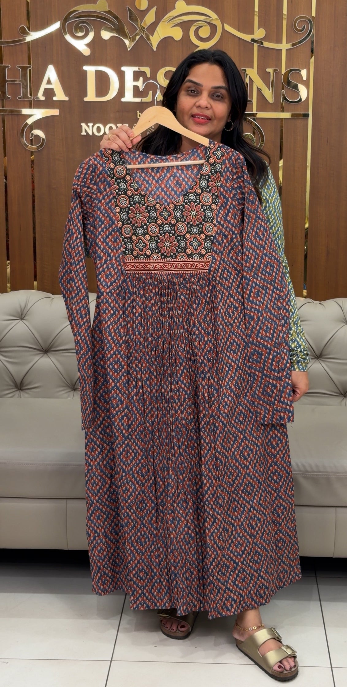 IHA'S IN-HOUSE COTTON PRINTED ALINE TOPS - IHA 30545