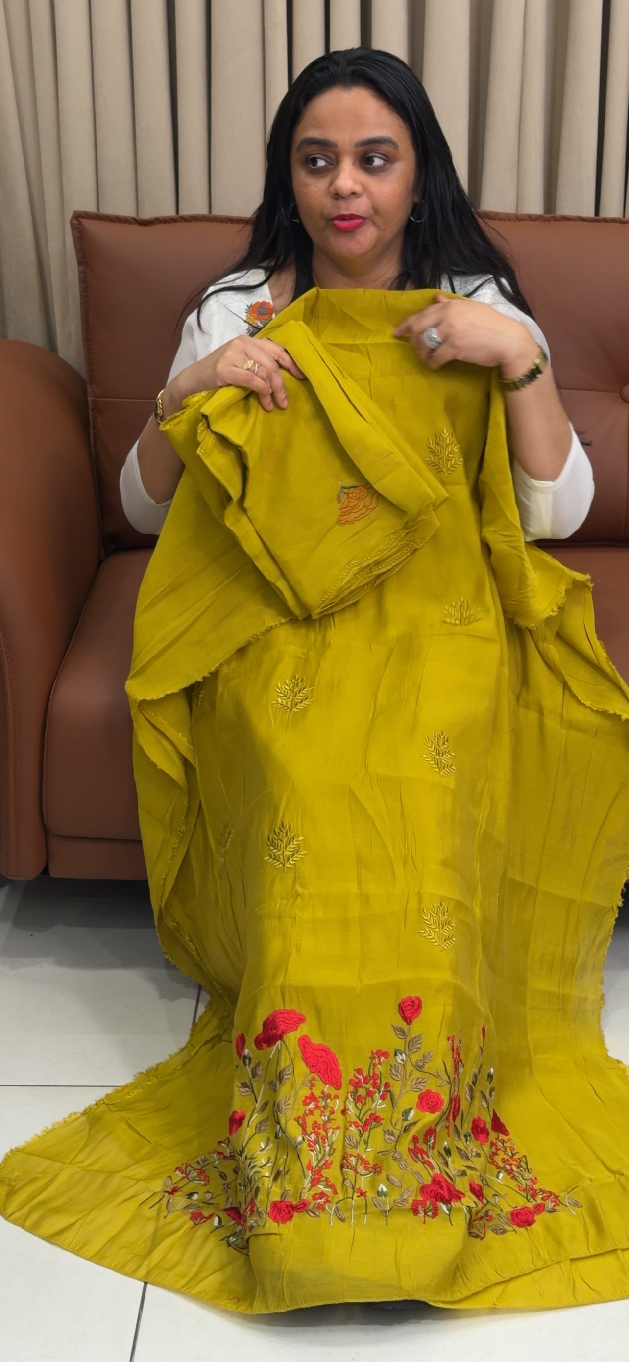 MALAI CHANDERI UNSTITCHED SALWAR SUITS - IHA 34892