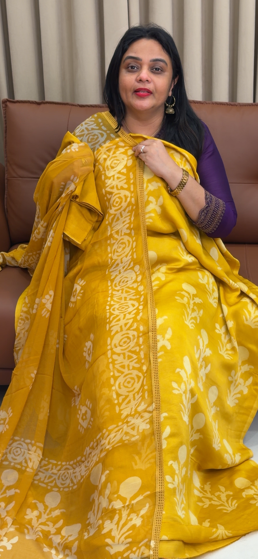 MODAL SILK UNSTITCHED SALWAR SUITS - IHA 34191