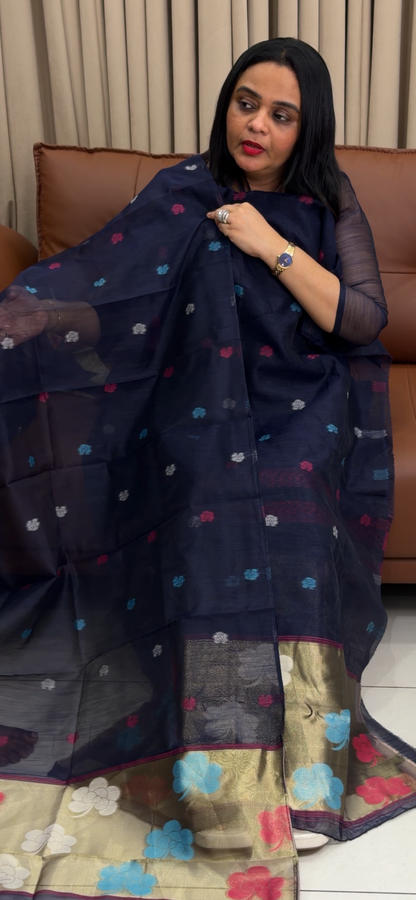 MUL CHANDERI UNSTITCHED SALWAR SUITS - IHA 34753