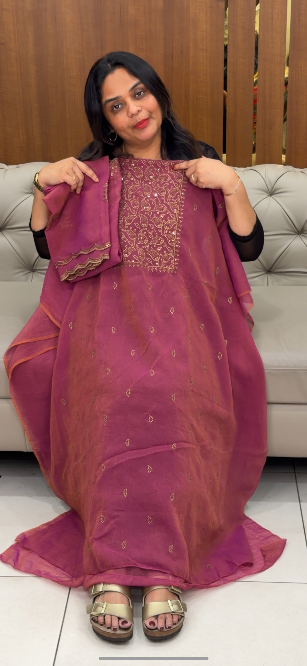CRUSHED SILK UNSTITCHED SALWAR SUITS - IHA 33114