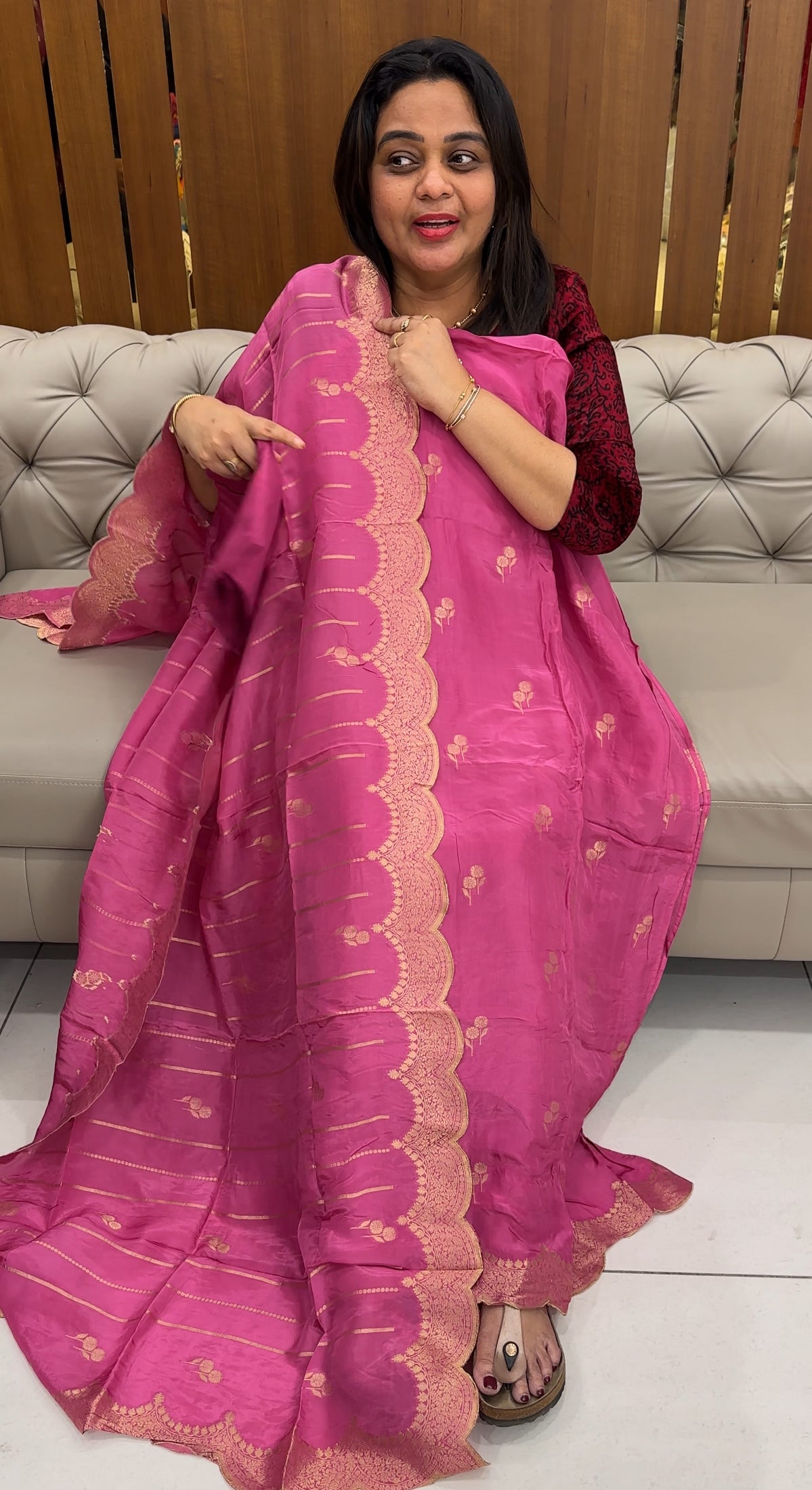 CRAPE BANARASI UNSTITCHED SALWAR SUITS - IHA 26388
