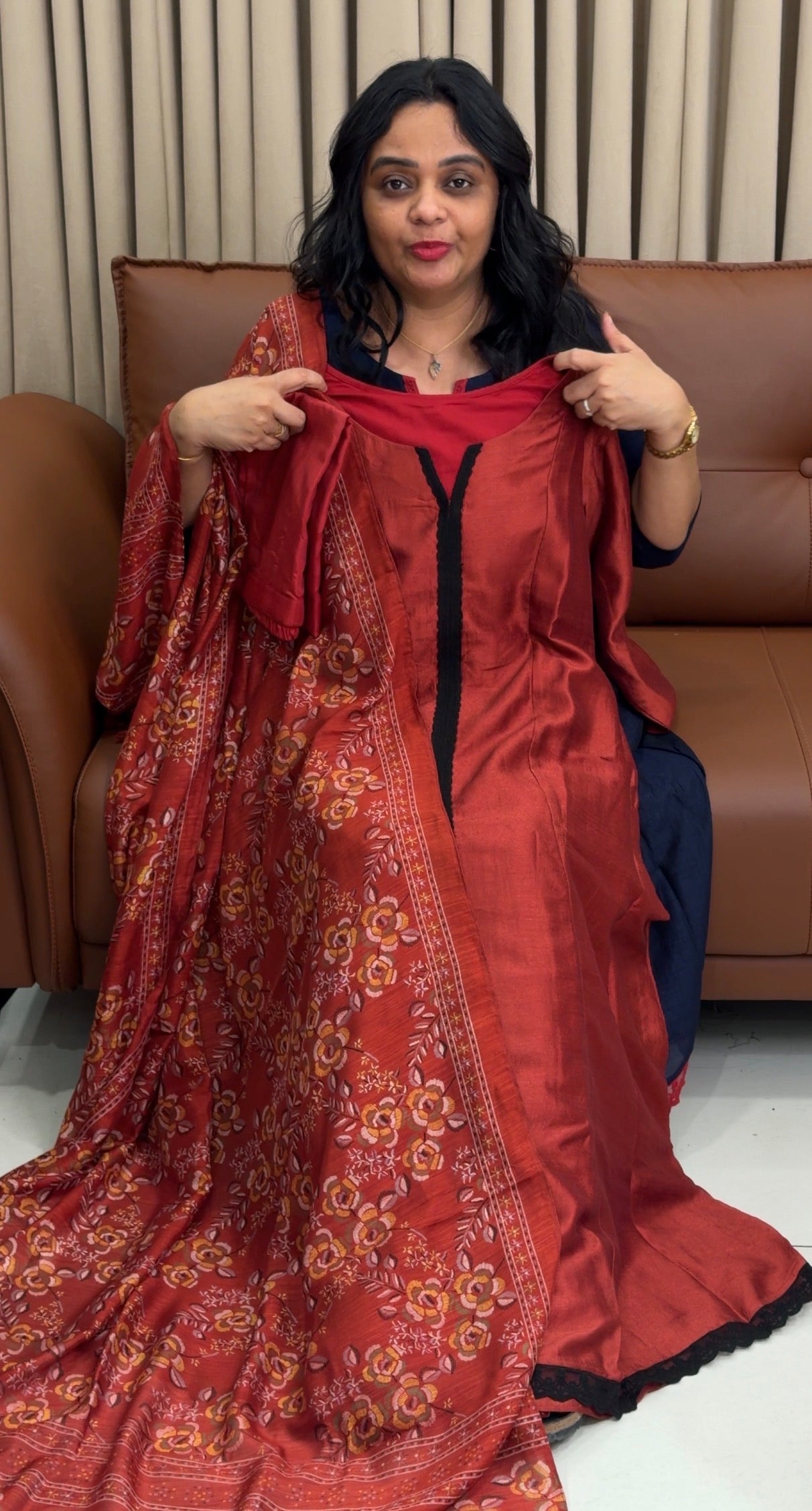 IHA'S IN-HOUSE SEMI RAW SILK TOP,BOTTOM AND DUPATTA - IHA 34432