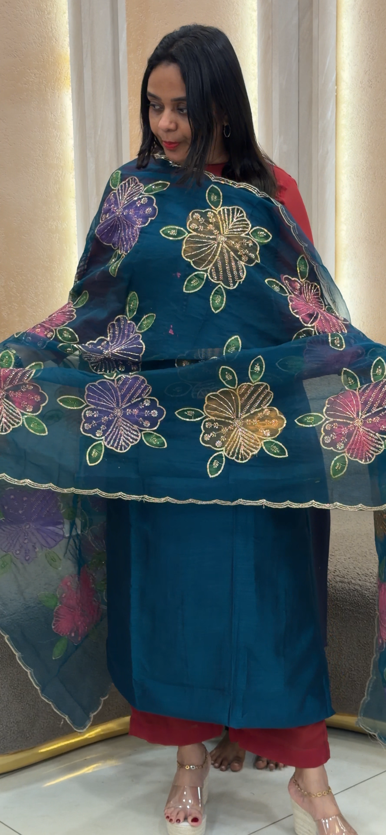 SEMI RAW SILK UNSTITCHED SALWAR SUITS - IHA 32979