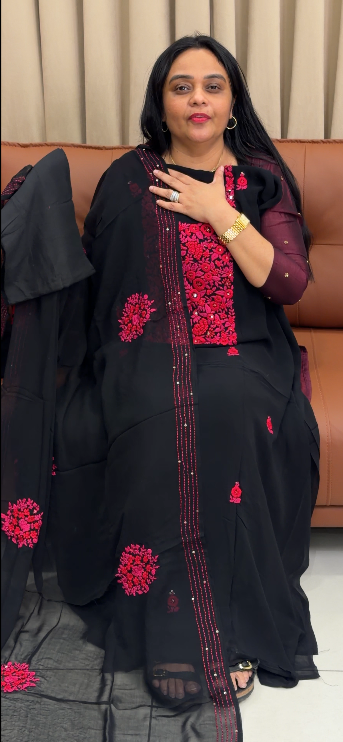 VISCOSE GEORGETTE UNSTITCHED SALWAR SUITS - IHA 35297