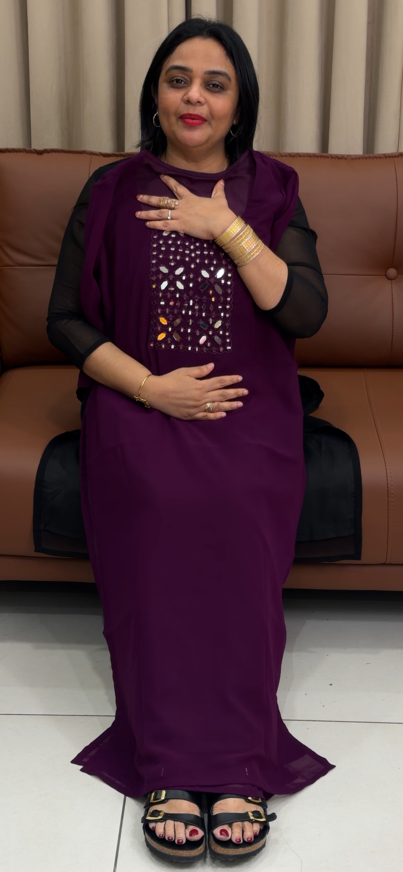 IHA'S IN-HOUSE LONG SLITTED TOPS - IHA 34029