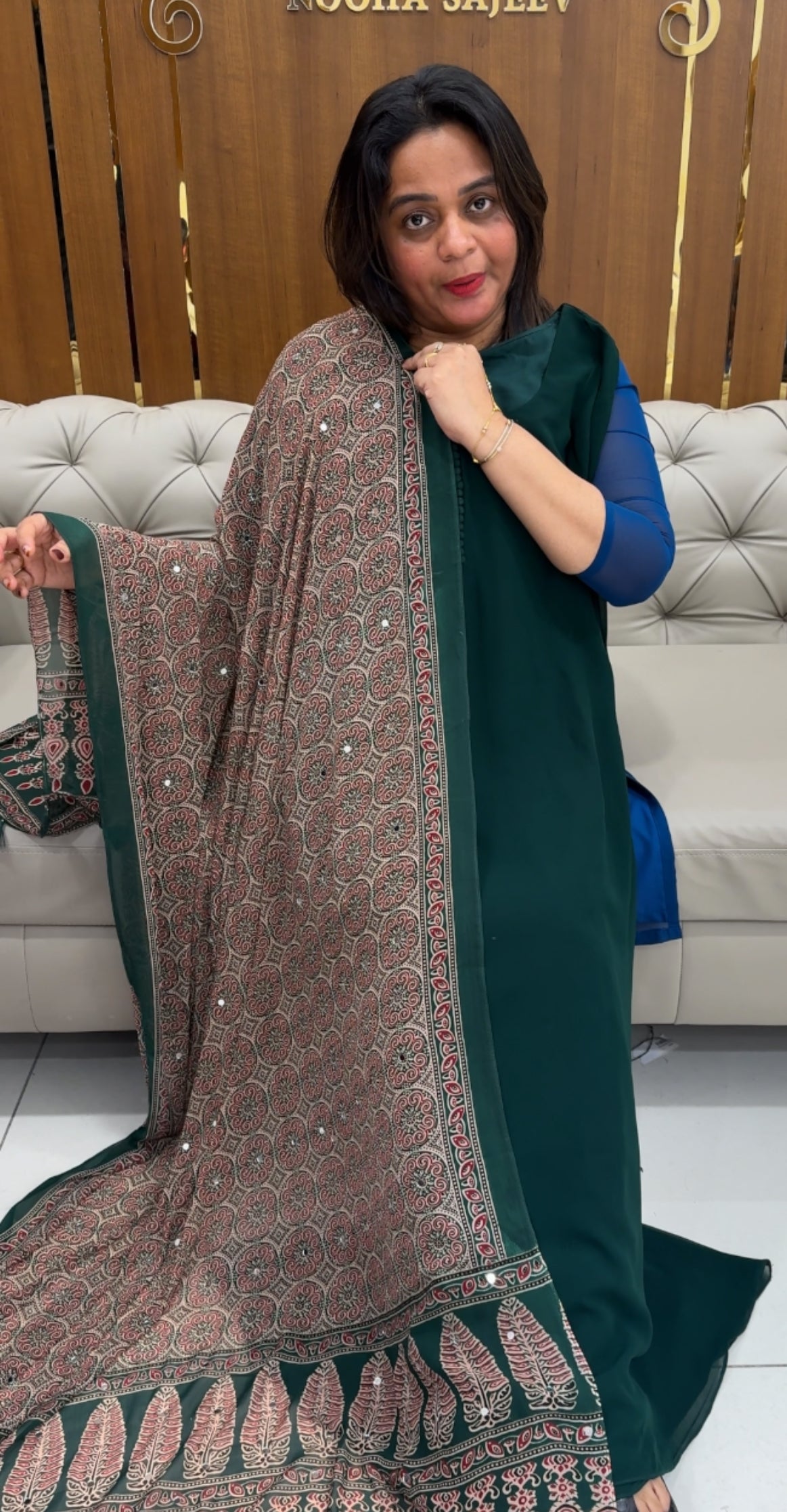 IHA'S IN-HOUSE GEORGETTE SLITTED TOP AND DUPATTA - IHA 25819