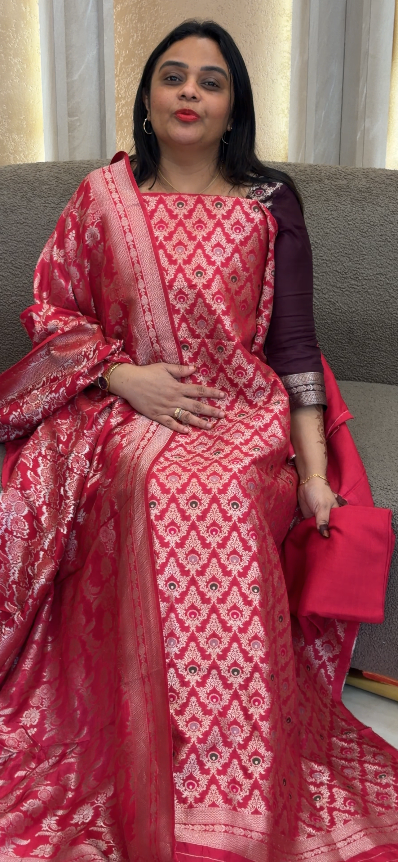 SILK BANARAIS UNSTITCHED SALWAR SUITS - IHA 32992