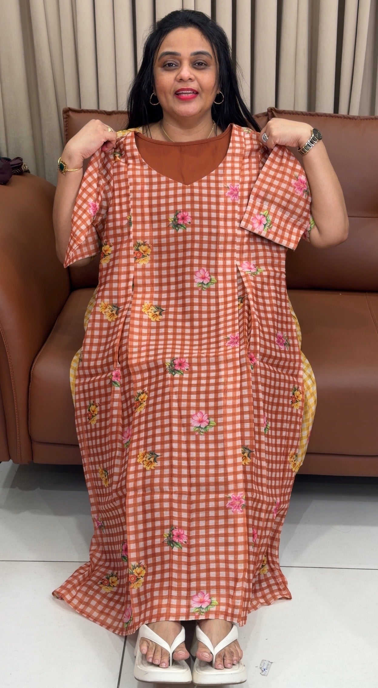 IHA'S IN-HOUSE MUL CHANDERI FROCKS - IHA 34824