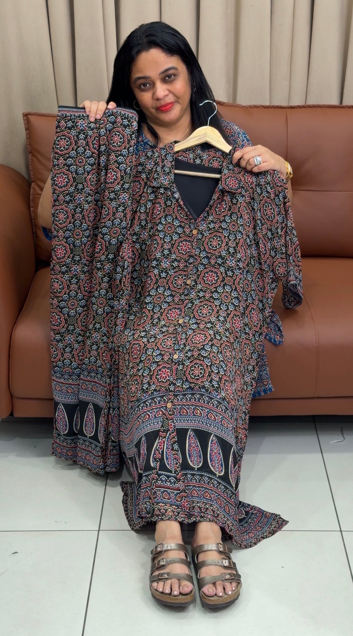 IHA'S IN-HOUSE AJRAKH PRINTED TOP AND BOTTOM - IHA 35737