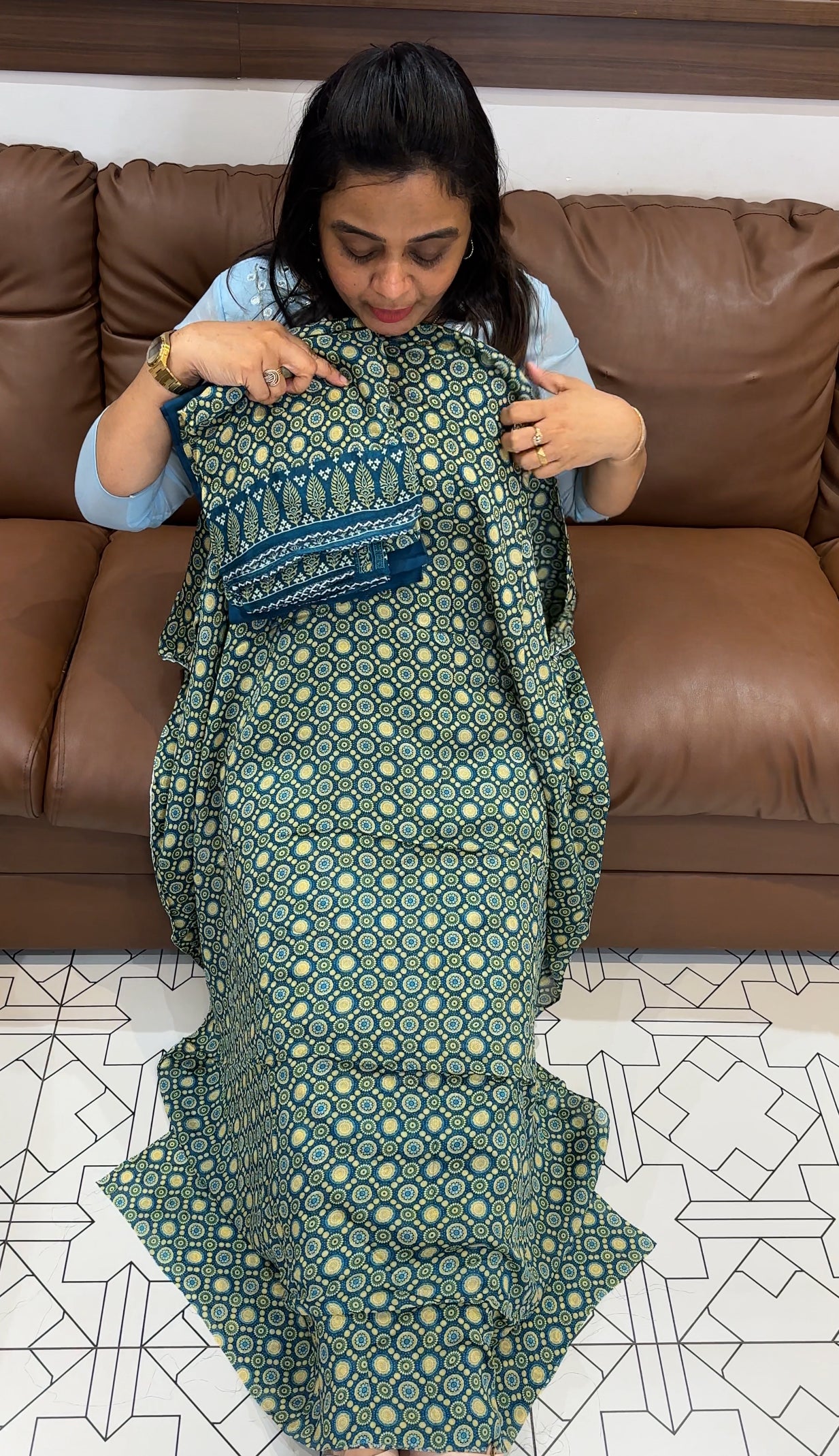 AJRAKH PRINTED UNSTITCHED SALWAR SUITS - IHA 27770