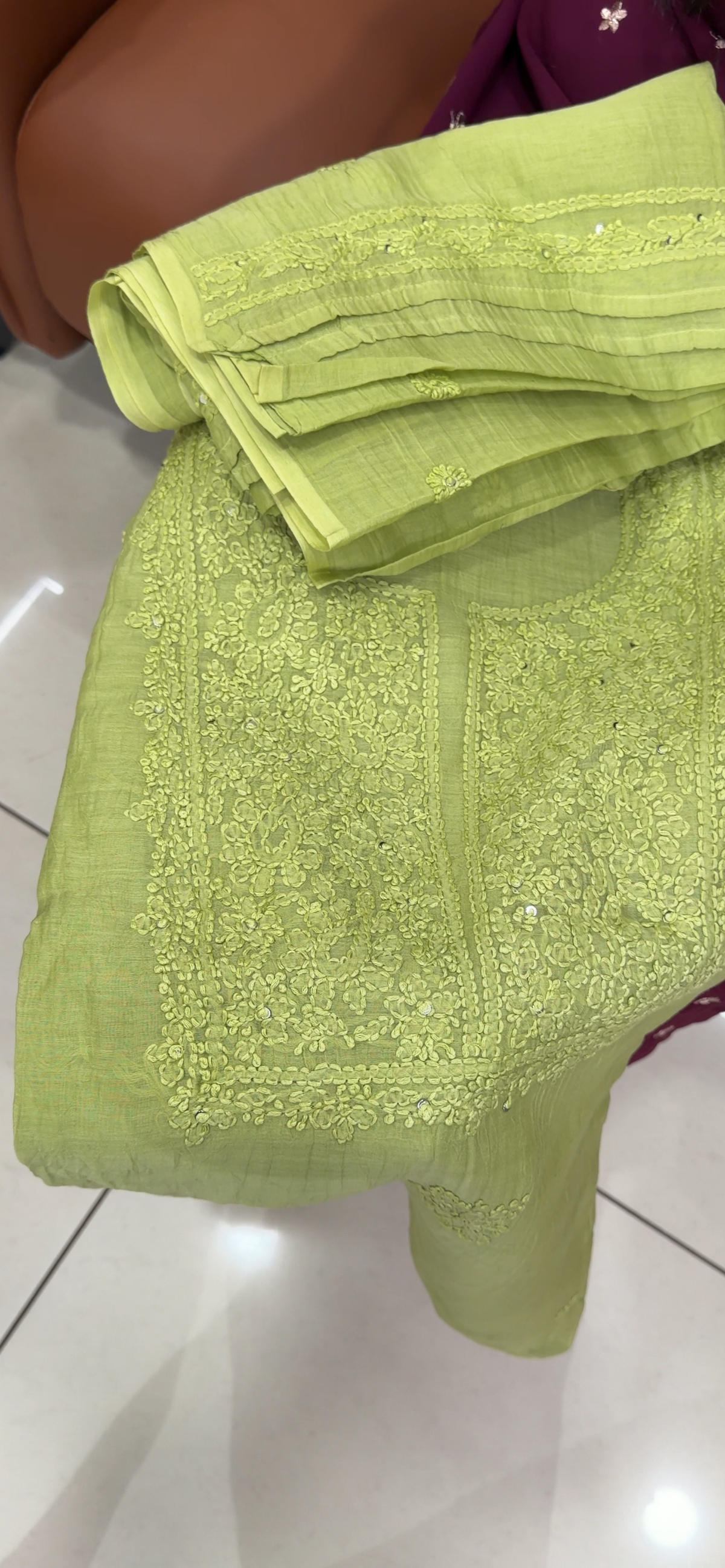 CHIKANKARI UNSTITCHED SALWAR SUITS - IHA 35801